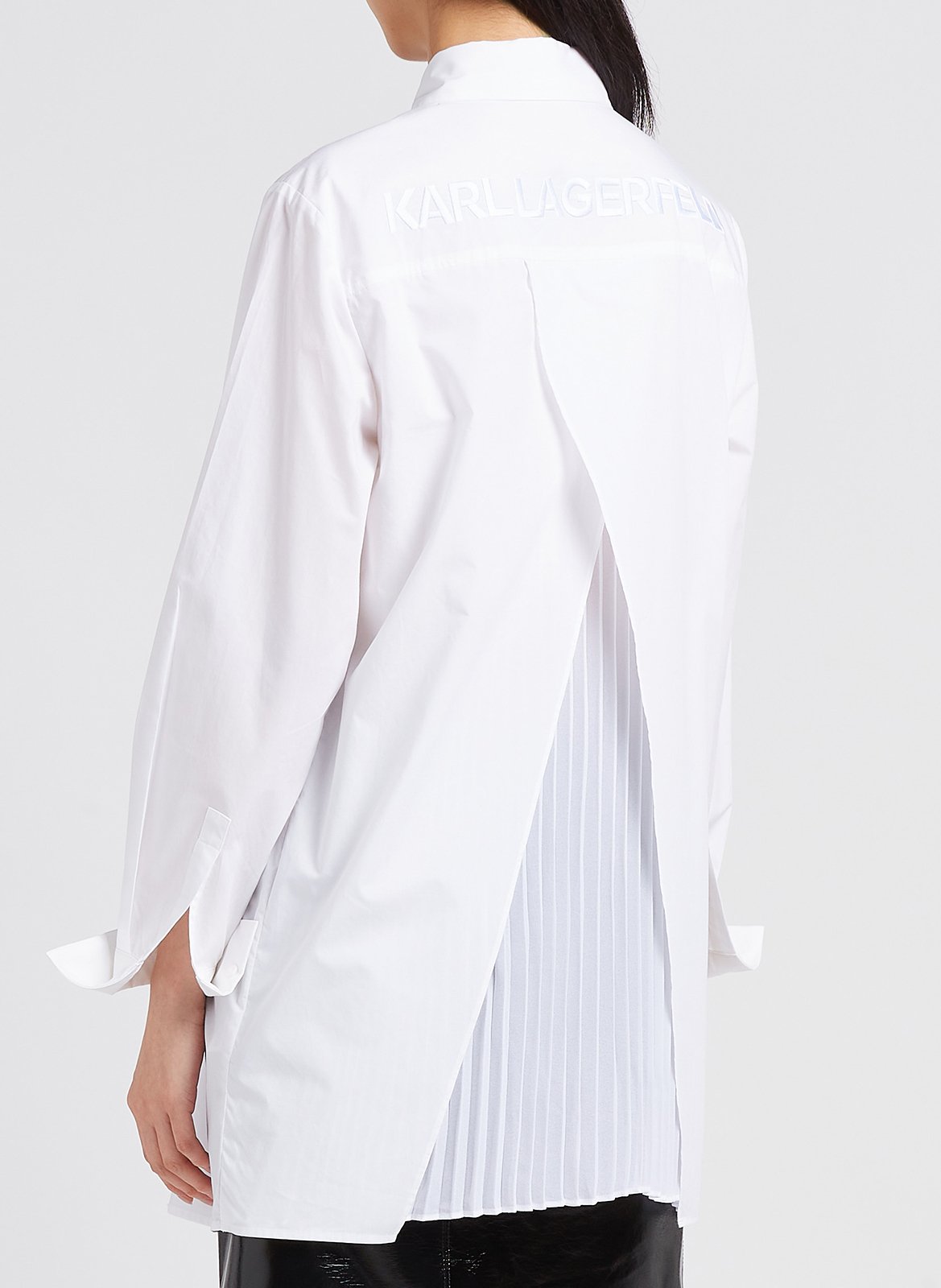 Cotton shirt with classic collar KARL LAGERFELD White