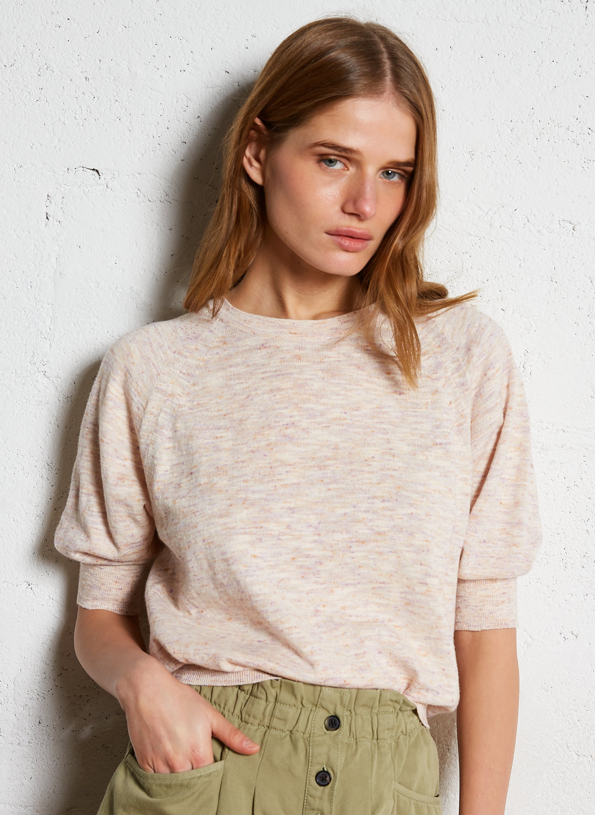 Straight printed cotton blend sweater BELLEROSE Blue