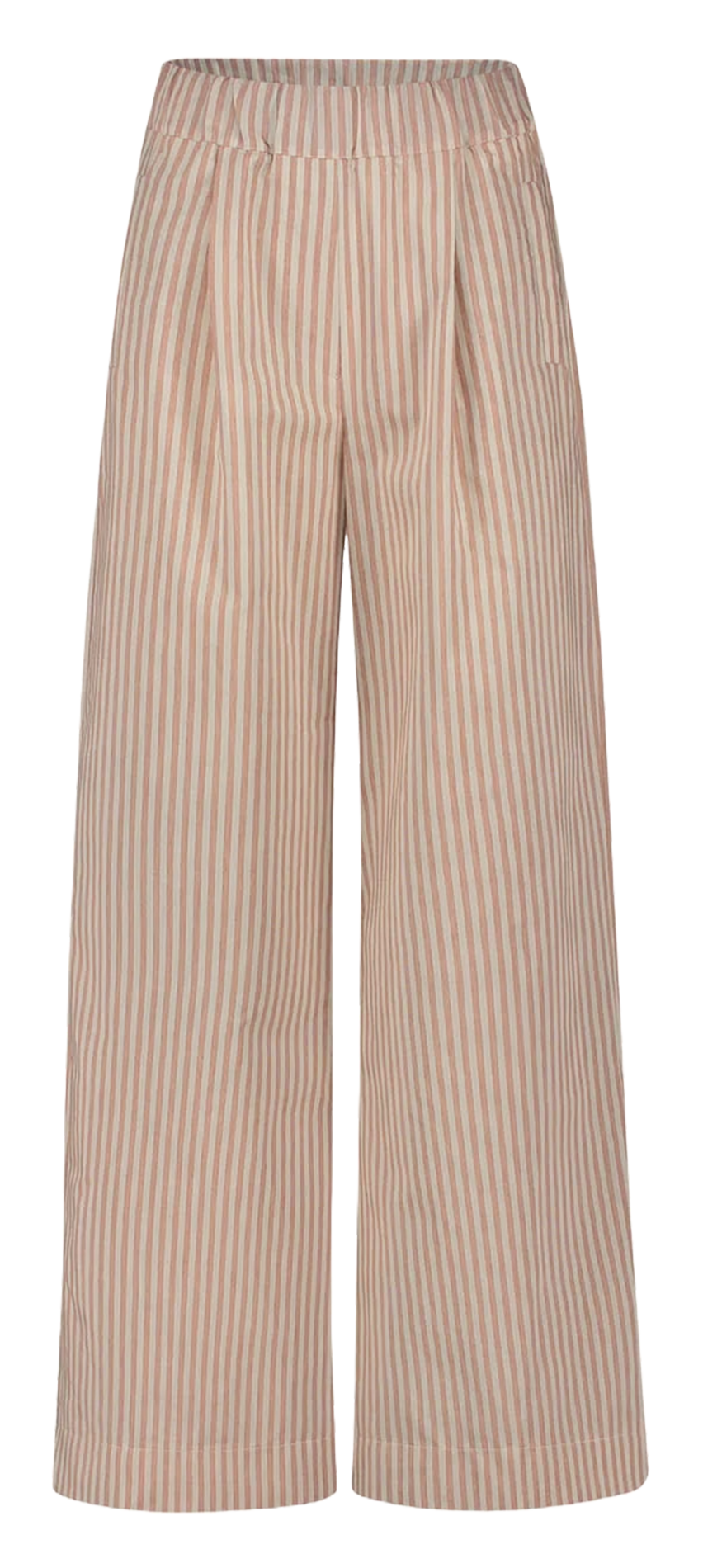 High-waisted striped pants BY BAR Brown