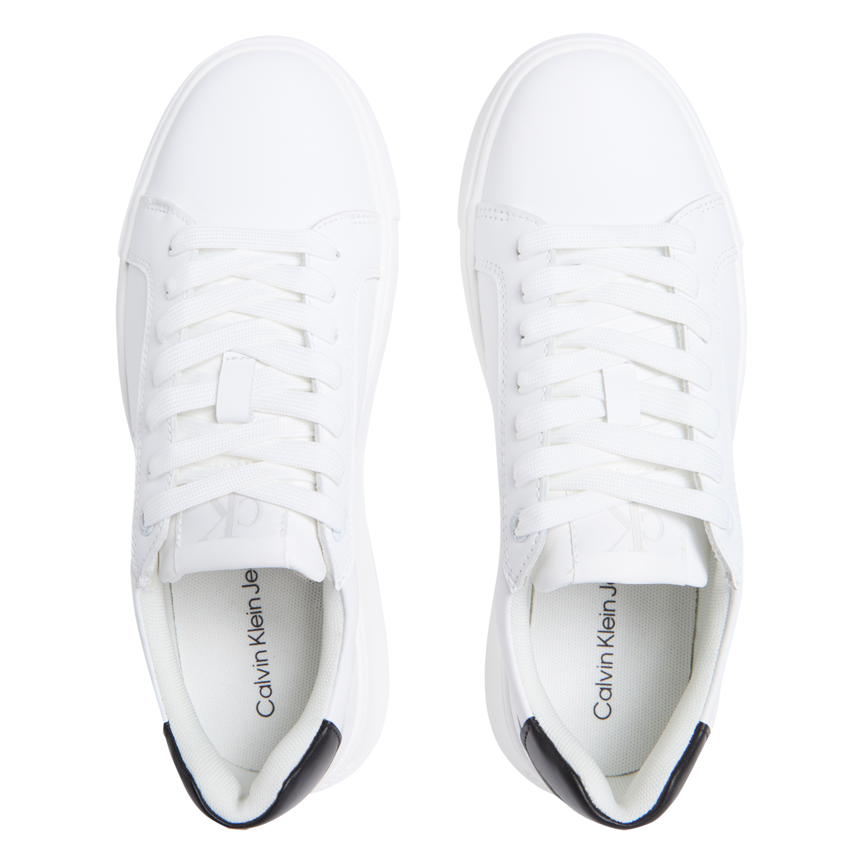 Baskets basses à logo en cuir CALVIN KLEIN Blanc