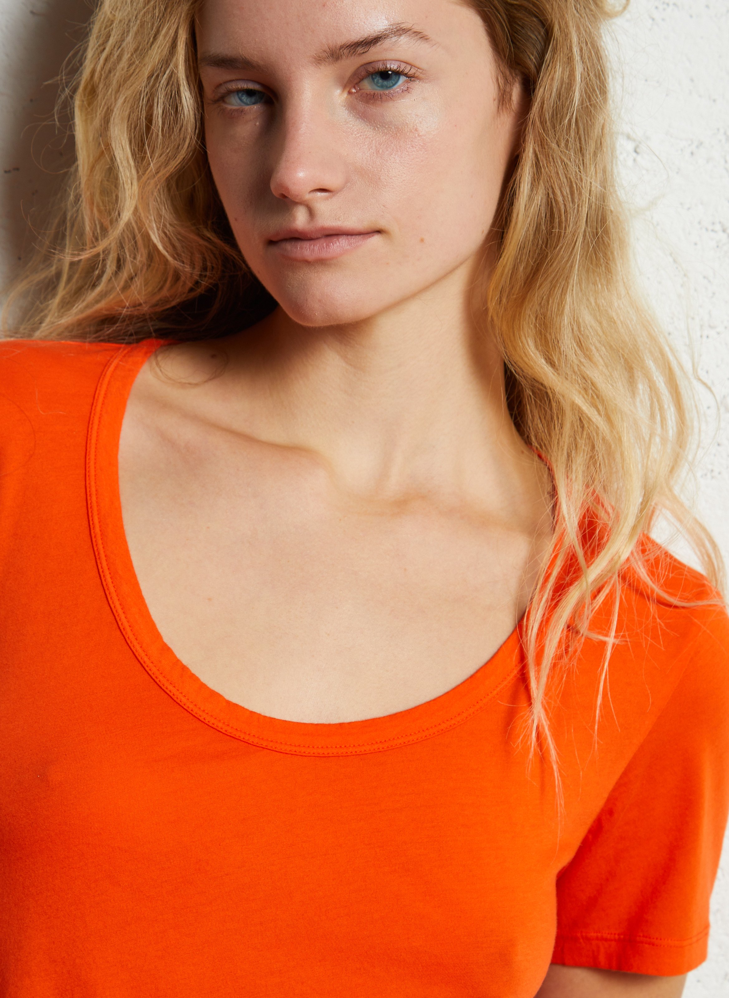 Tee-shirt droit en lin MAJESTIC FILATURES Orange