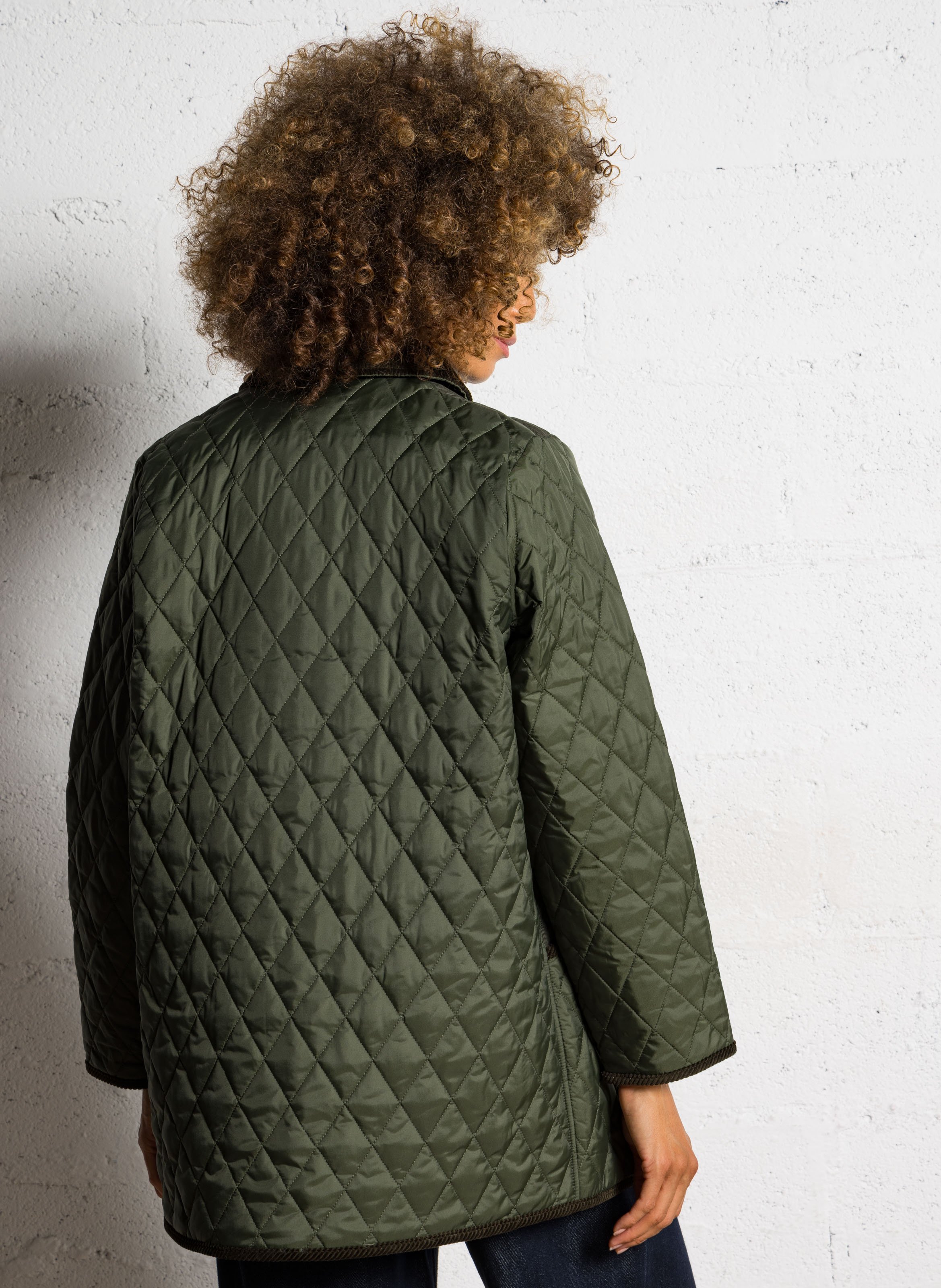 Veste droite matelassée col classique  BARBOUR Kaki