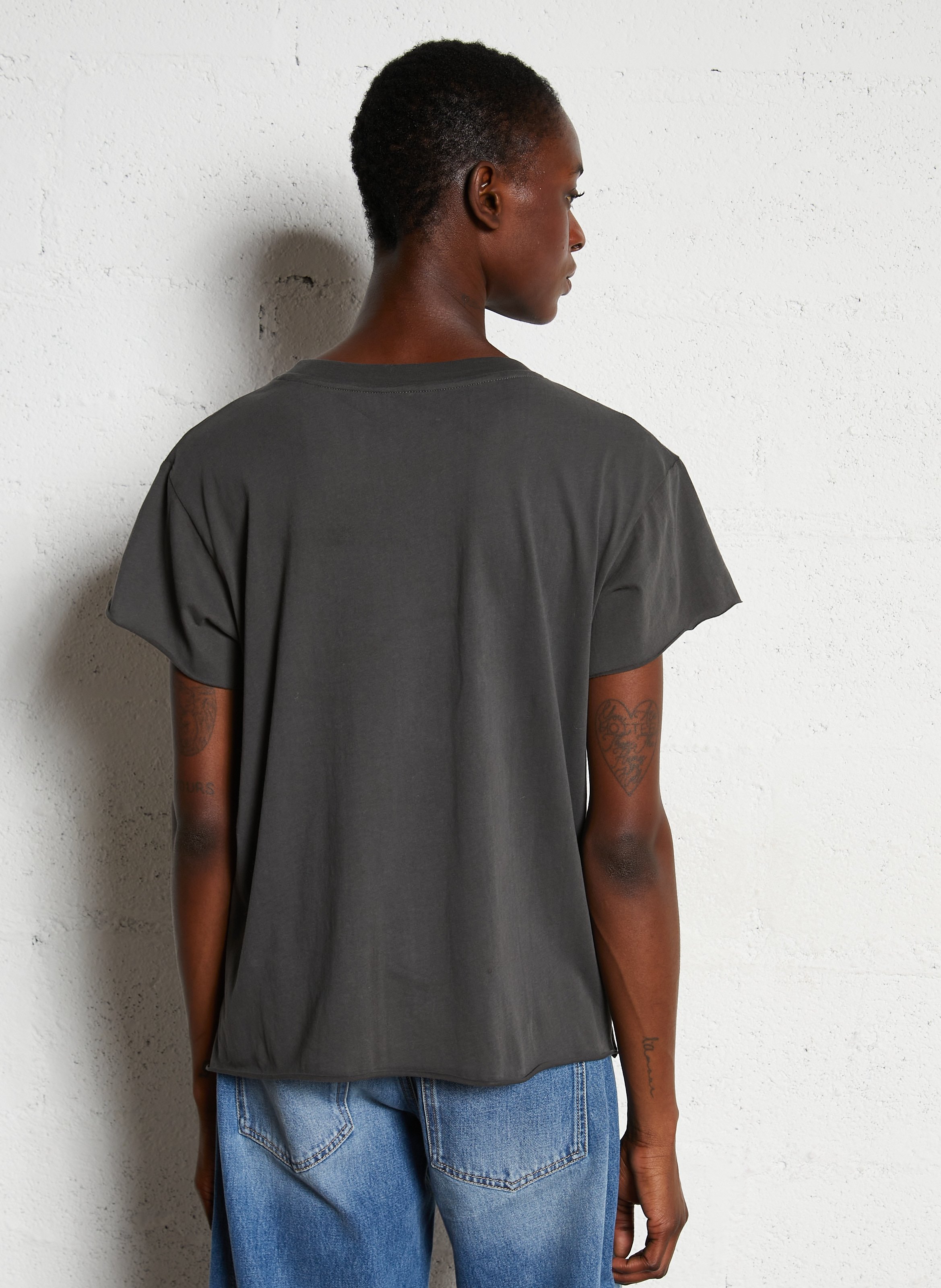 T-shirt van biokatoen met ronde hals LEON & HARPER Grijs