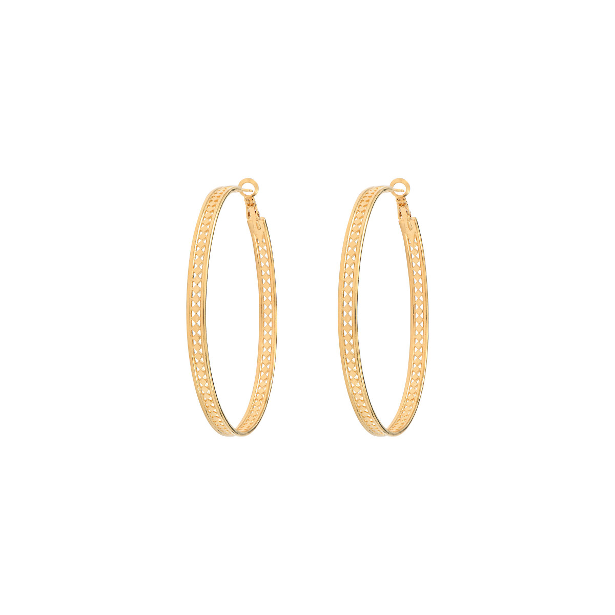 Large gold metal hoop earrings in fine gold SATELLITE PARIS No Color