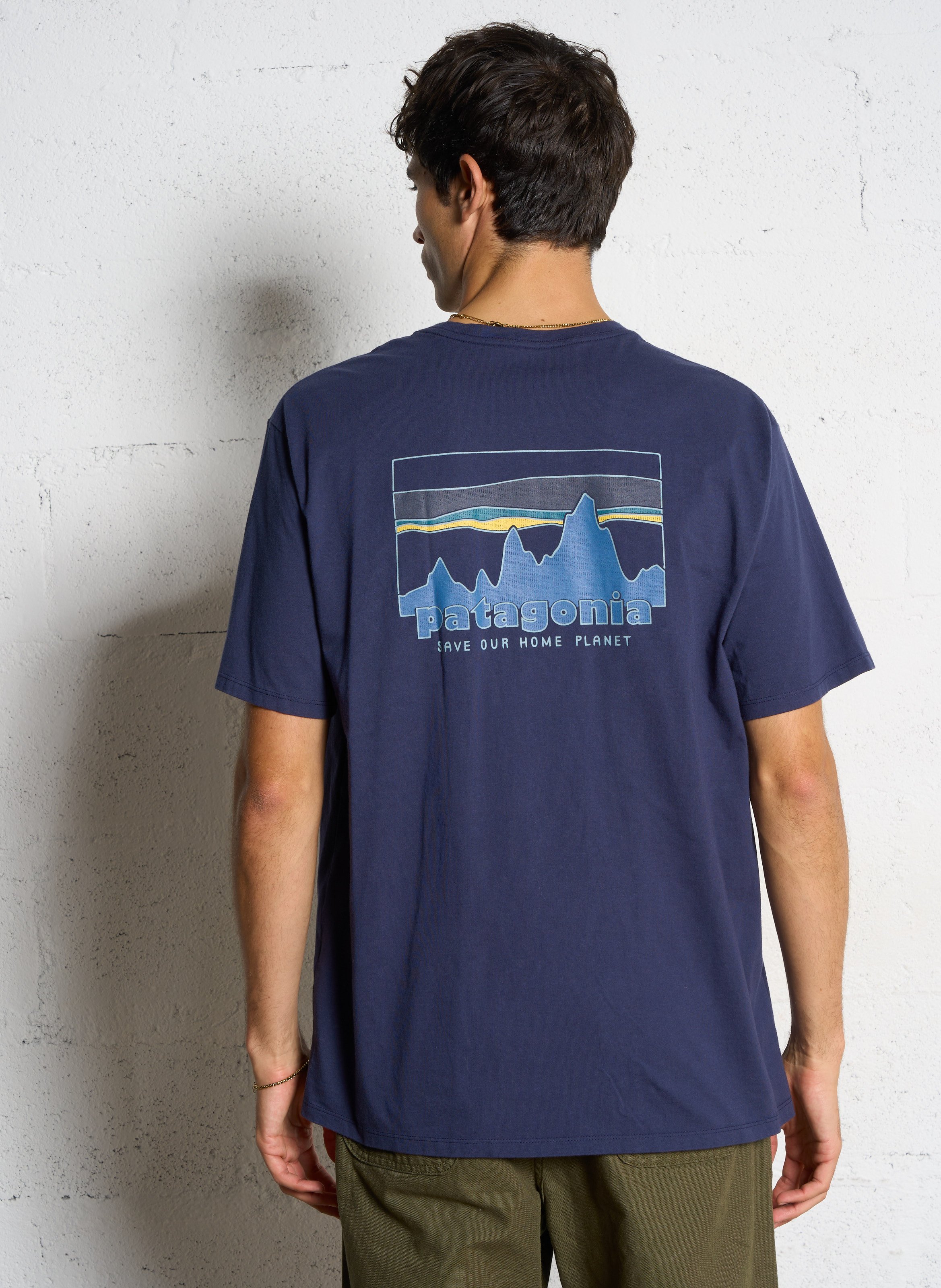 Straight organic cotton T-shirt PATAGONIA Blue