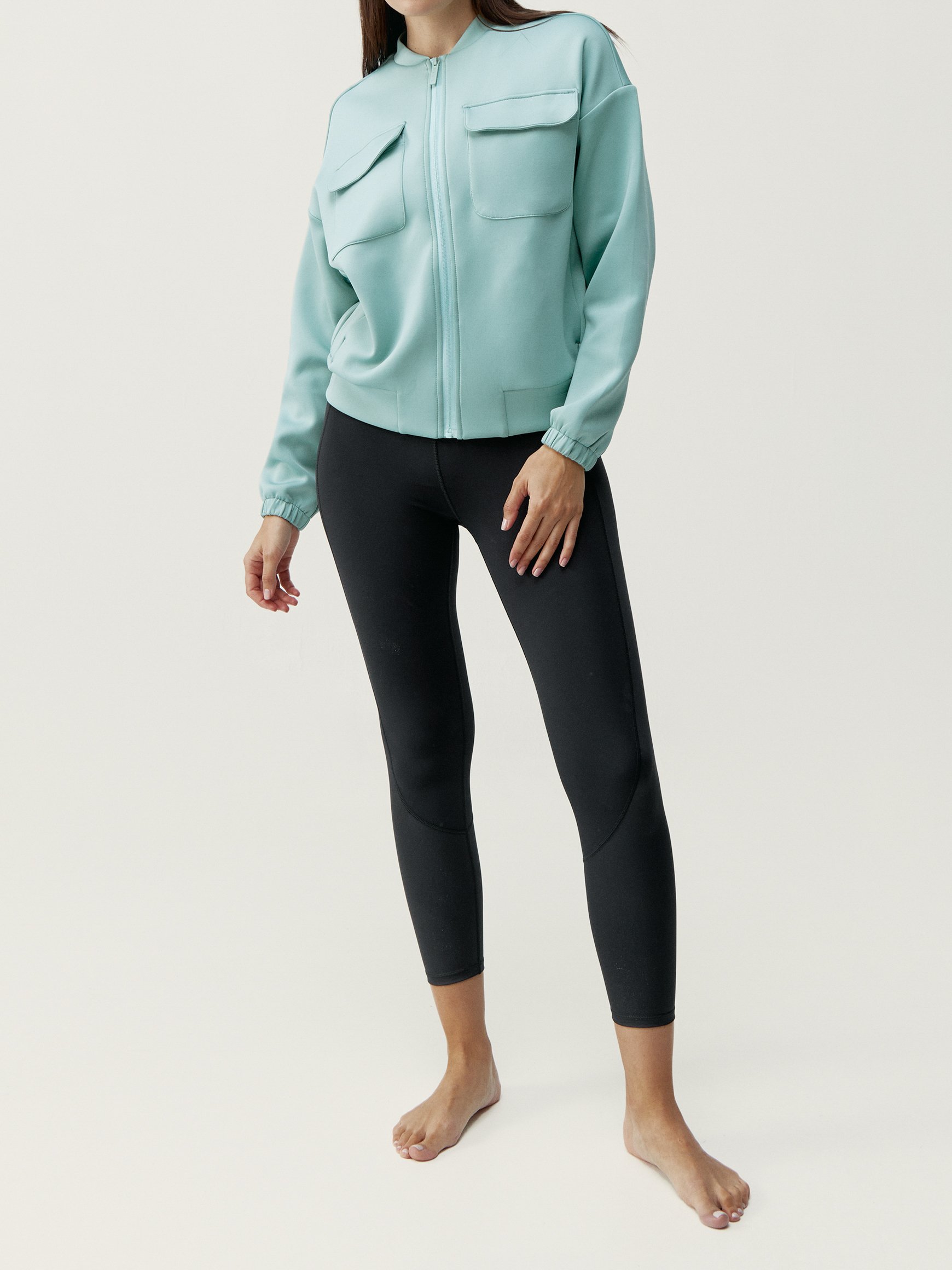 Zip-up performance athleisure sports jacket BORN LIVING YOGA Green