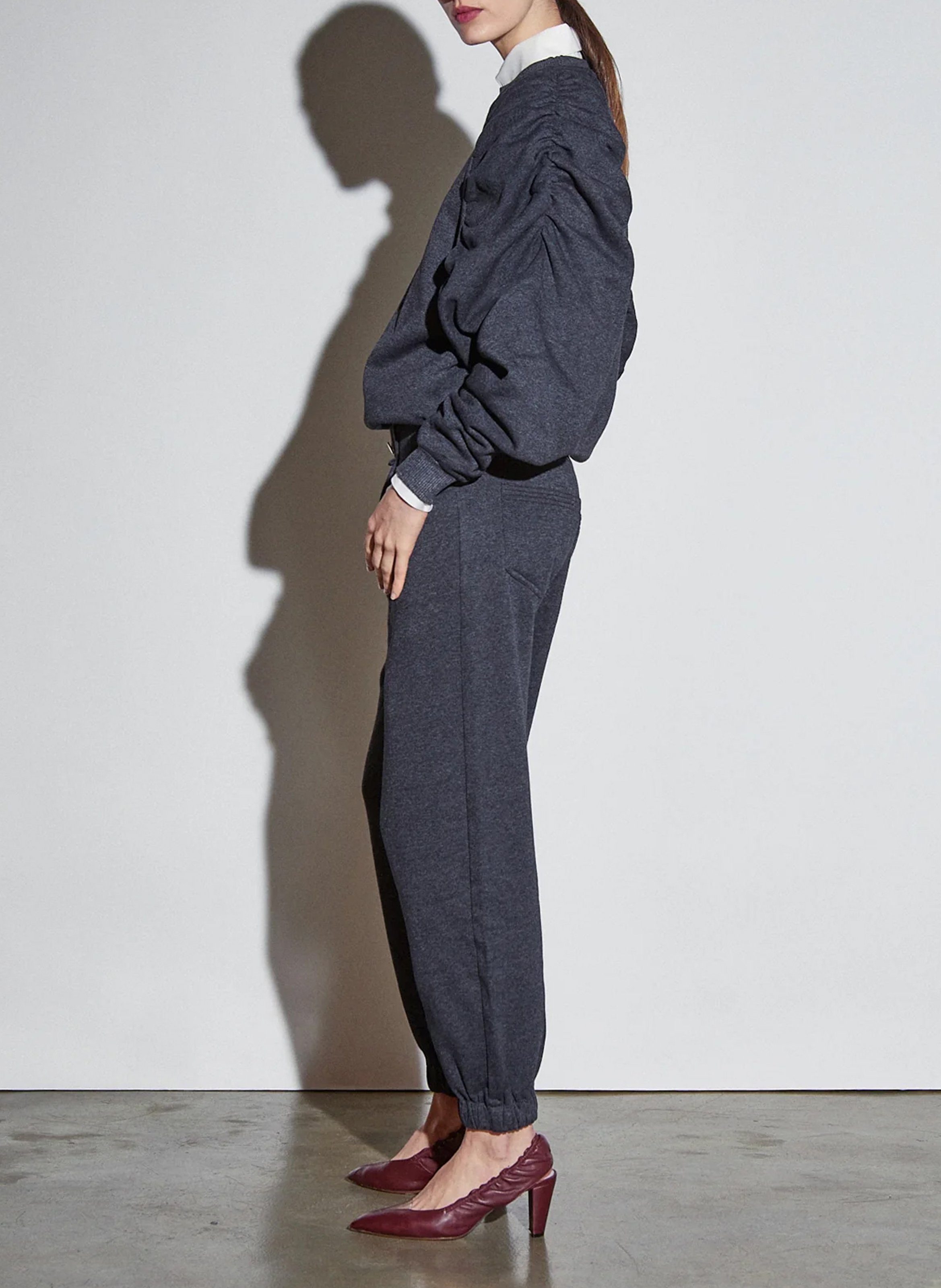 Jogging taille haute en coton mélangé THE LABEL EDITION Gris