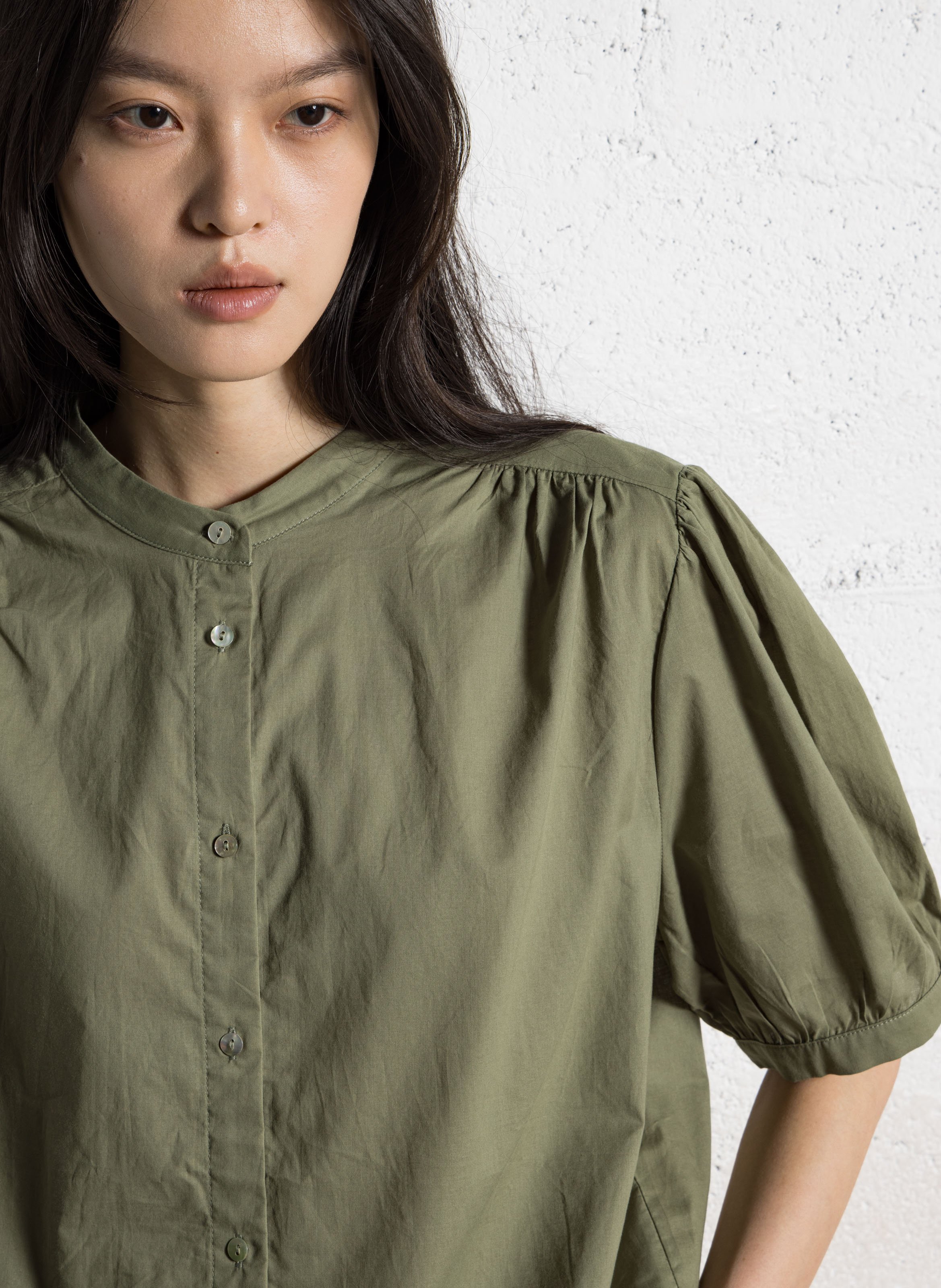 Oversize-Baumwollhemd mit klassischem Kragen JC SOPHIE Grun
