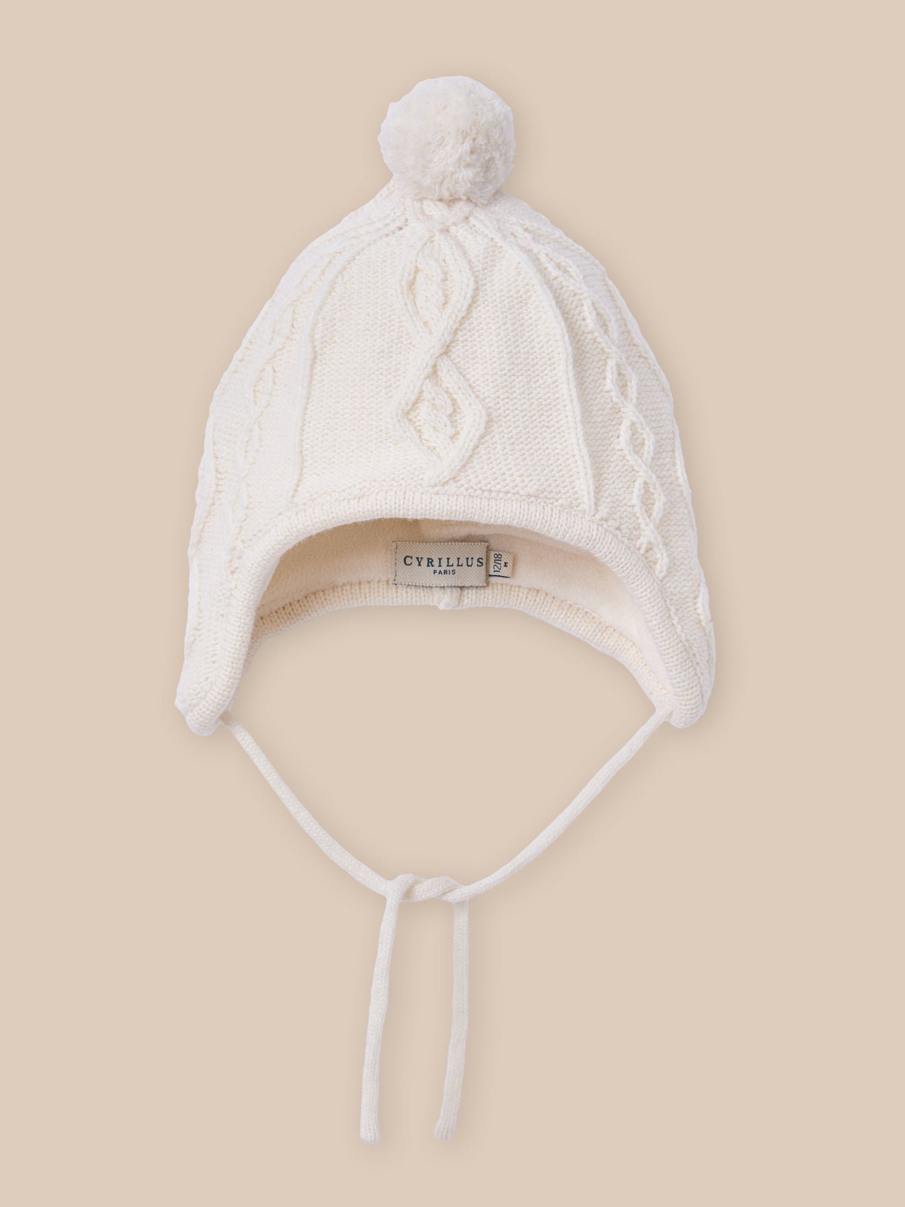 Peruvian wool hat lined with fleece - CYRILLUS Beige