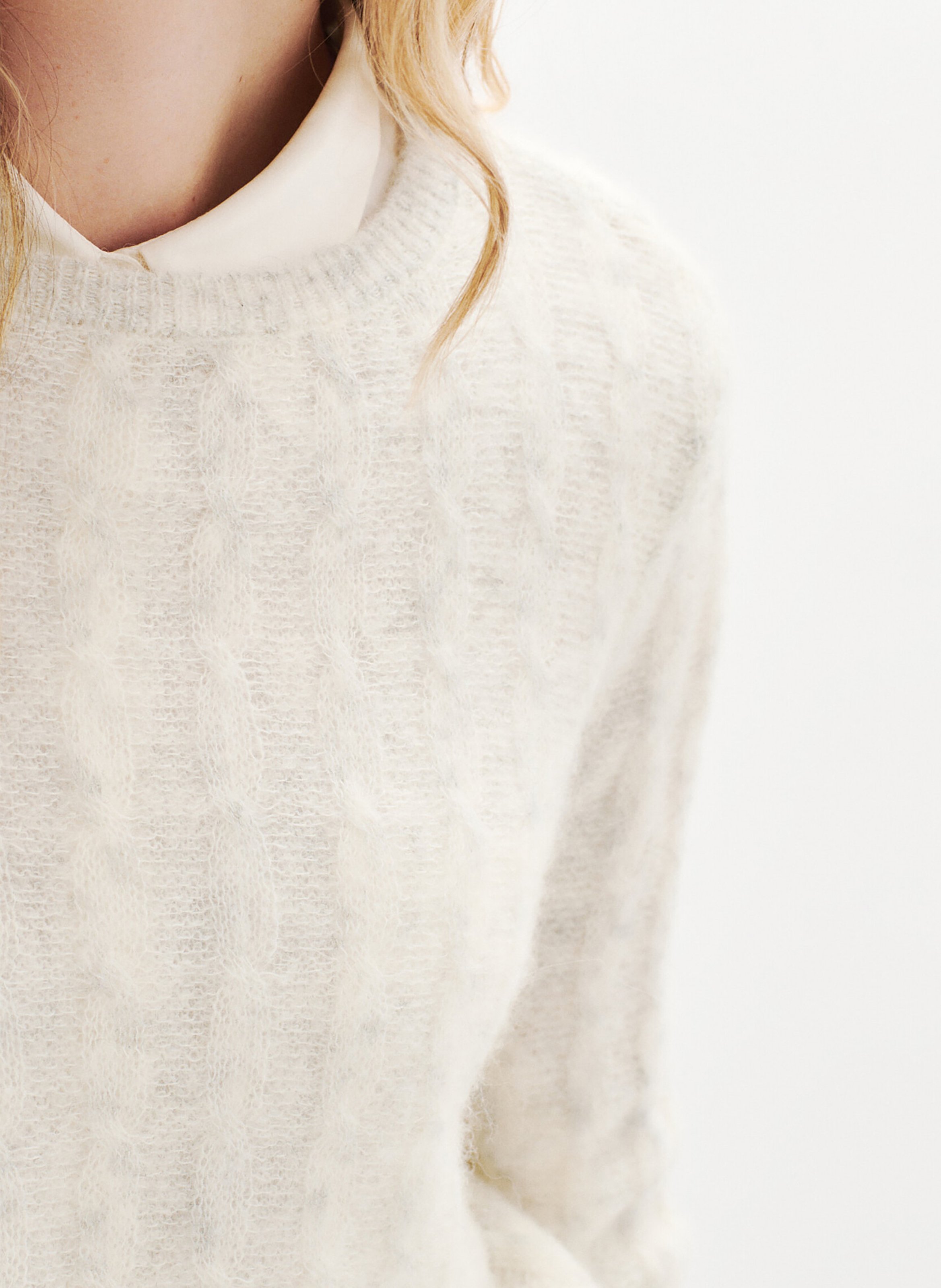 Pull col rond  CAROLL Beige