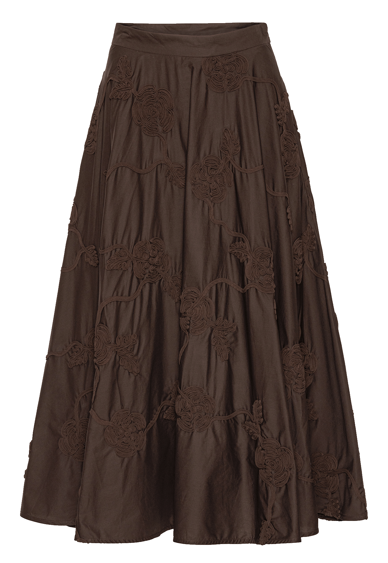 Flared cotton midi skirt ROTATE Brown