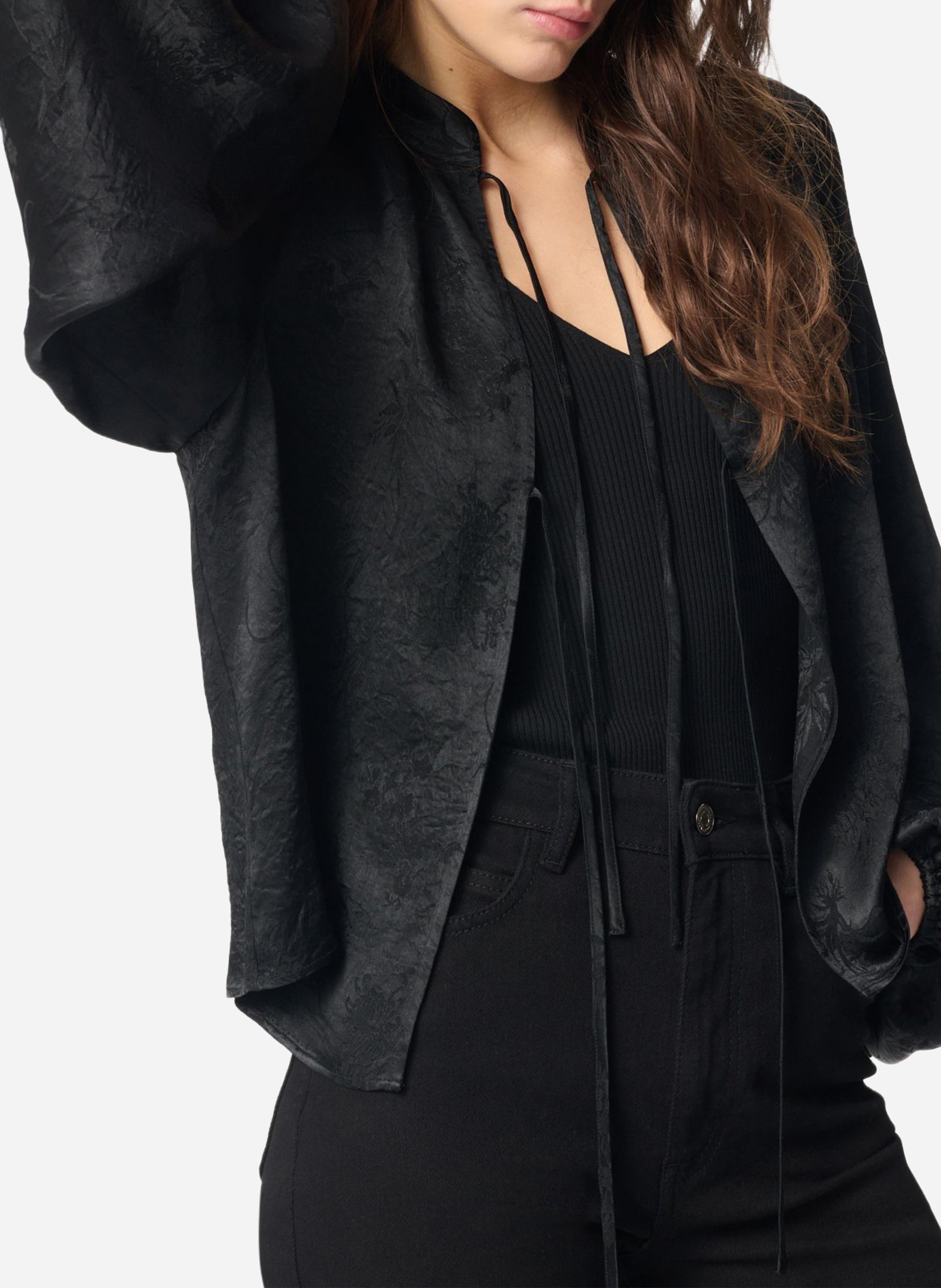 Straight blouse in printed jacquard VANESSA BRUNO Black