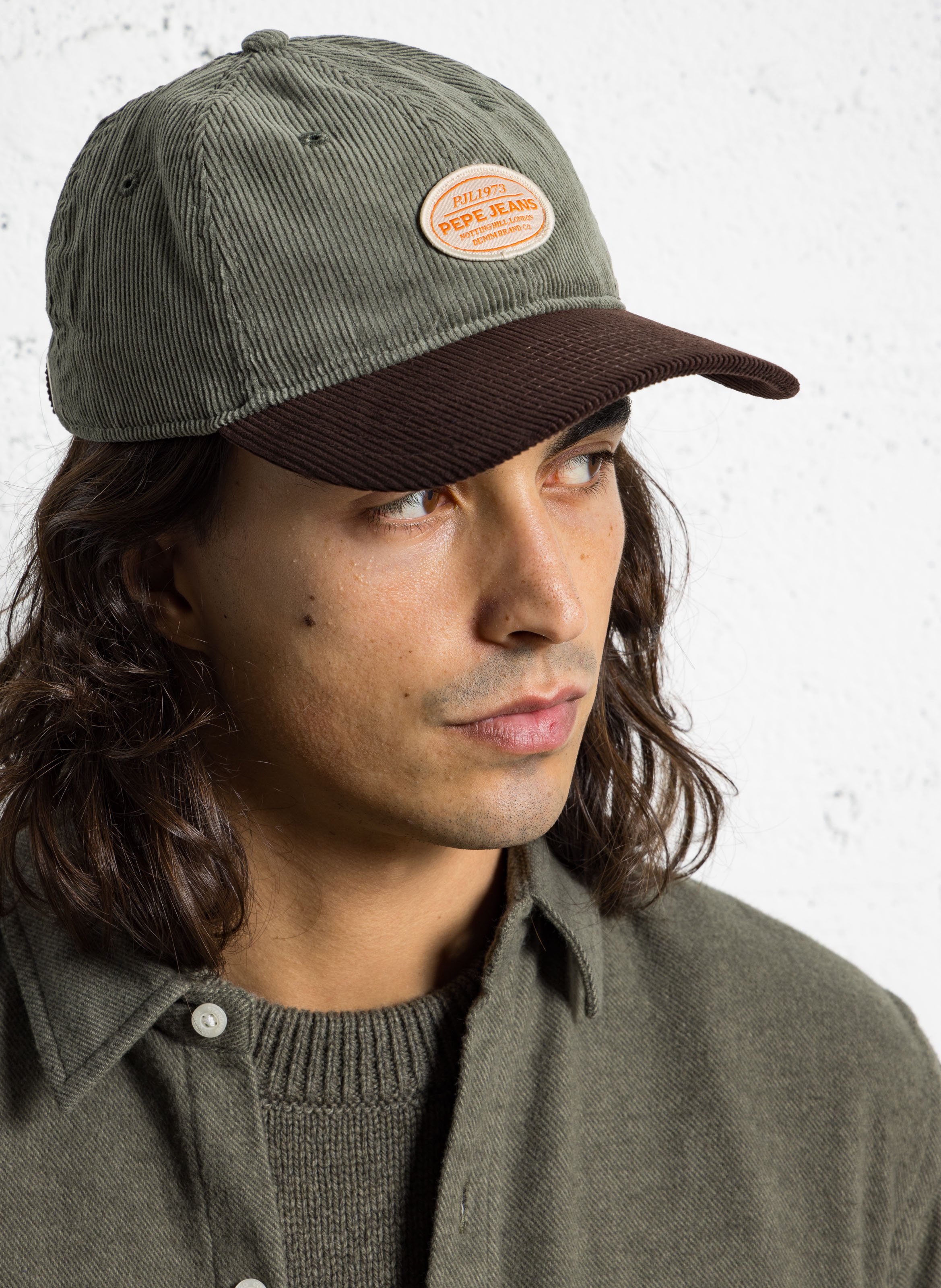 Ribbed cotton cap PEPE JEANS Green