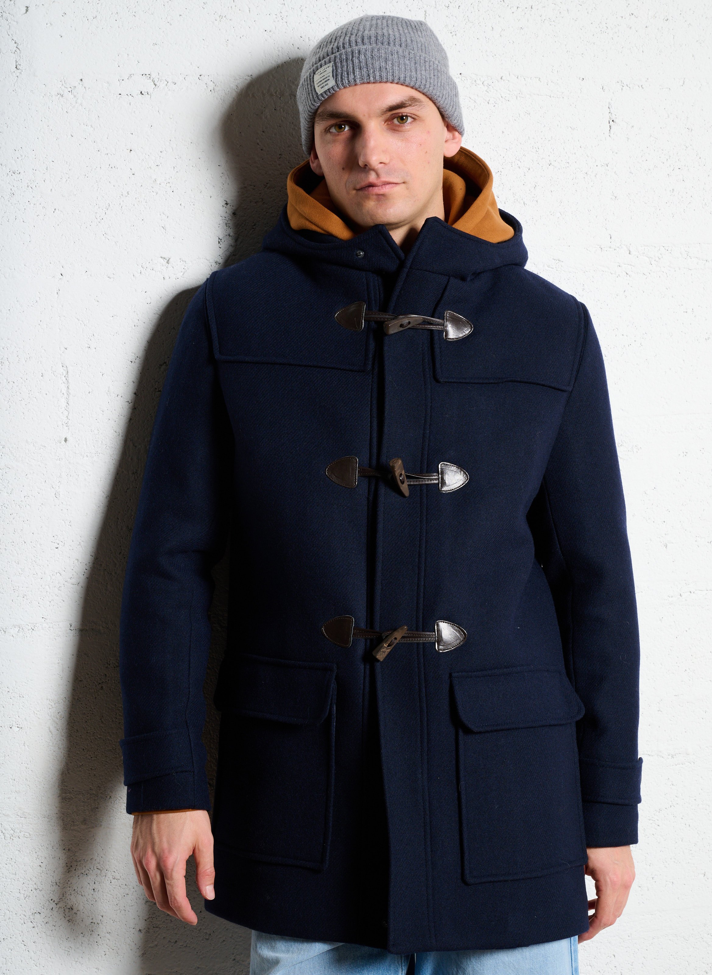 Hooded wool-blend coat CHEVIGNON Blue
