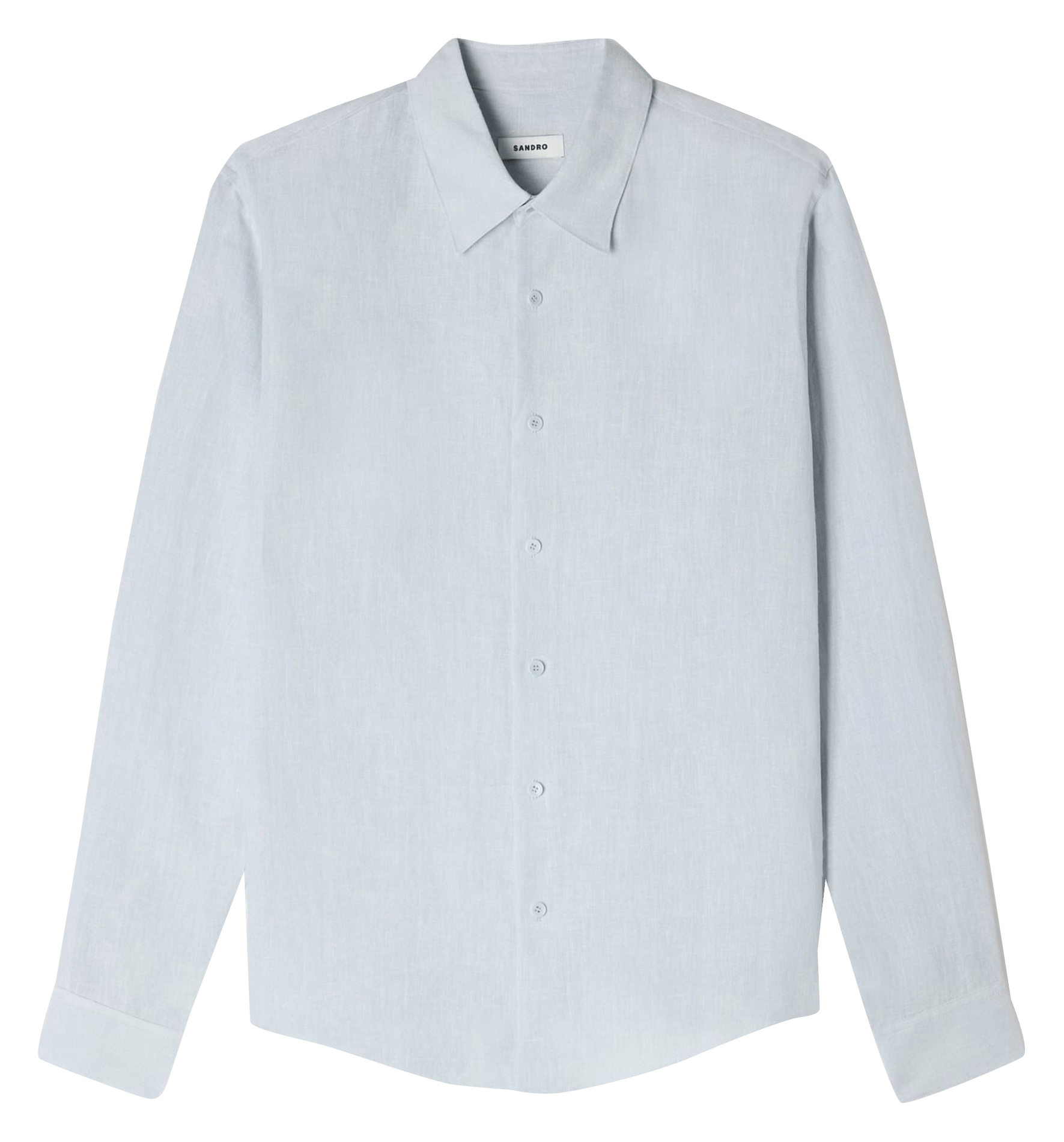 Chemise droite en lin Bleu