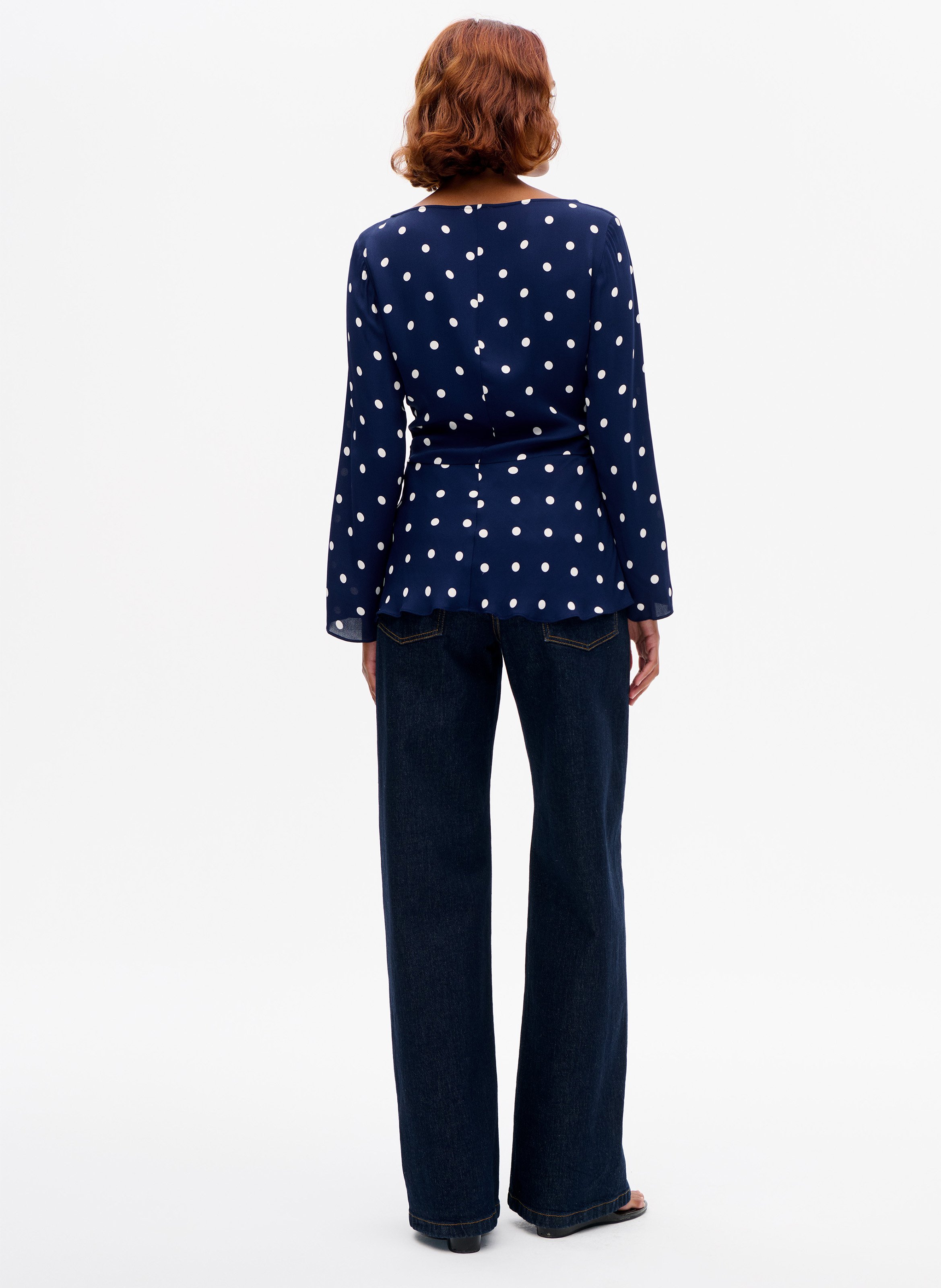 Top cintré froncé à pois BAUM UND PFERDGARTEN Bleu