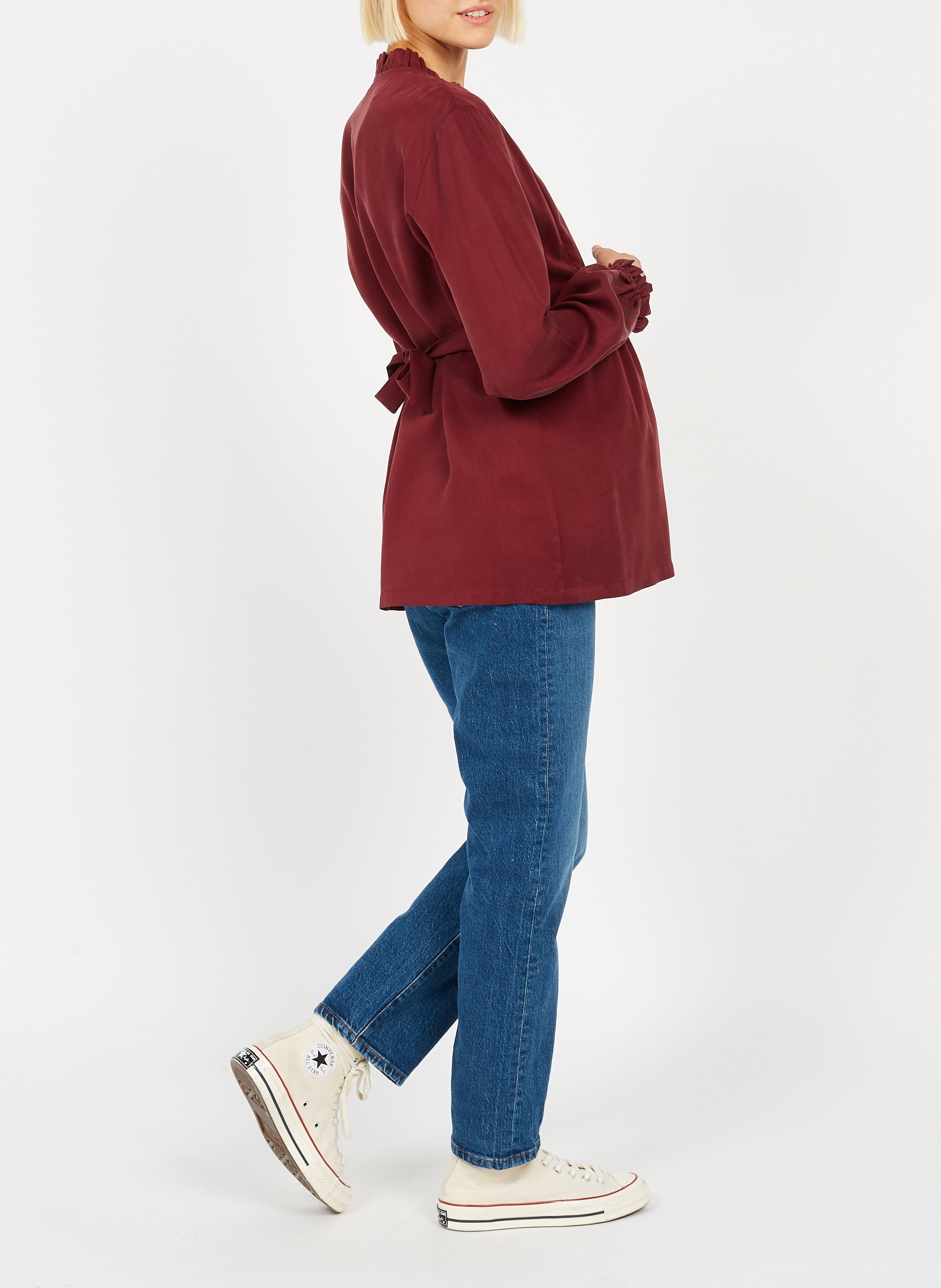 Long-sleeved maternity top POLINA Red
