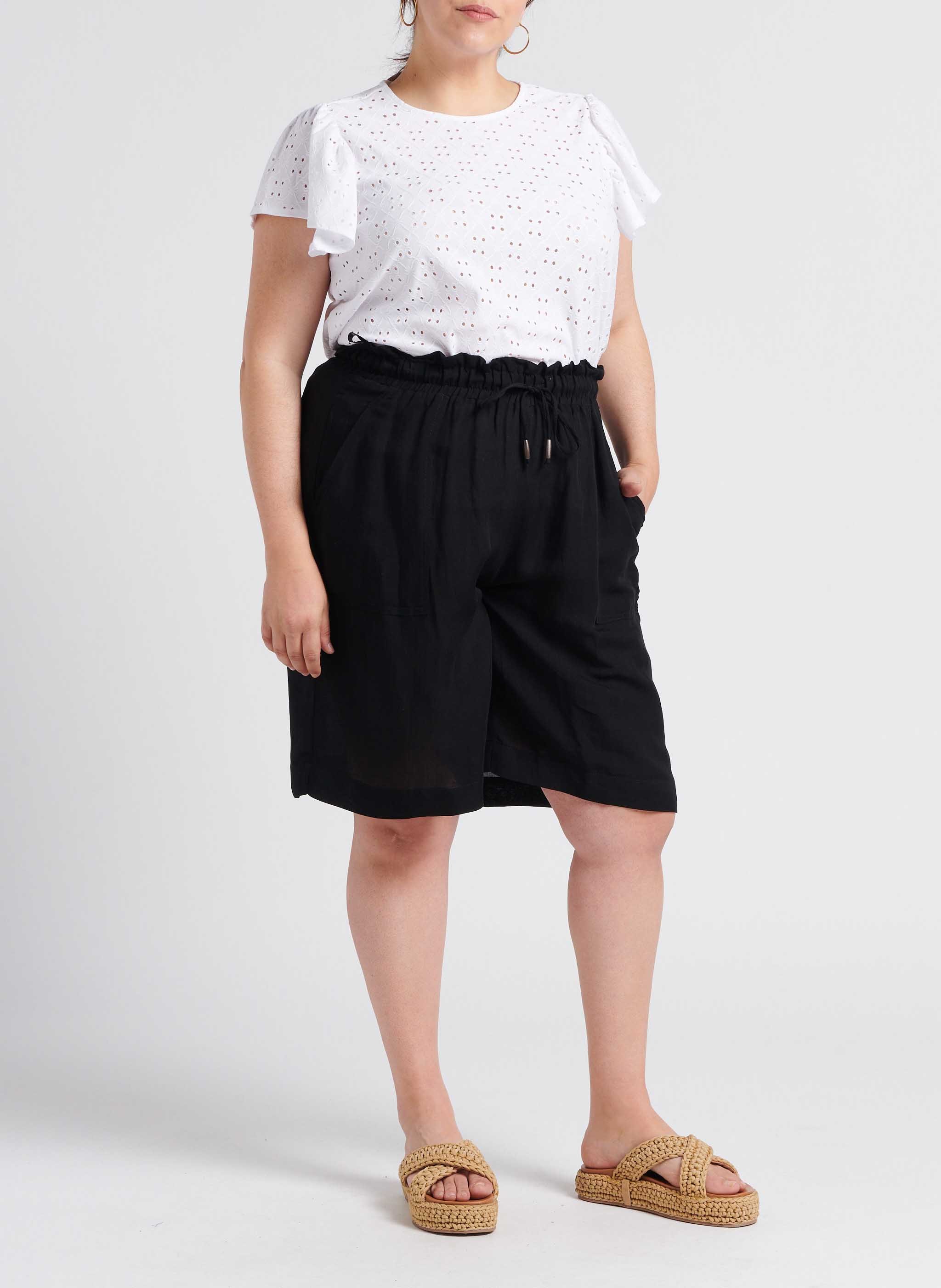 Round-neck top with openwork embroidery EVOKED White