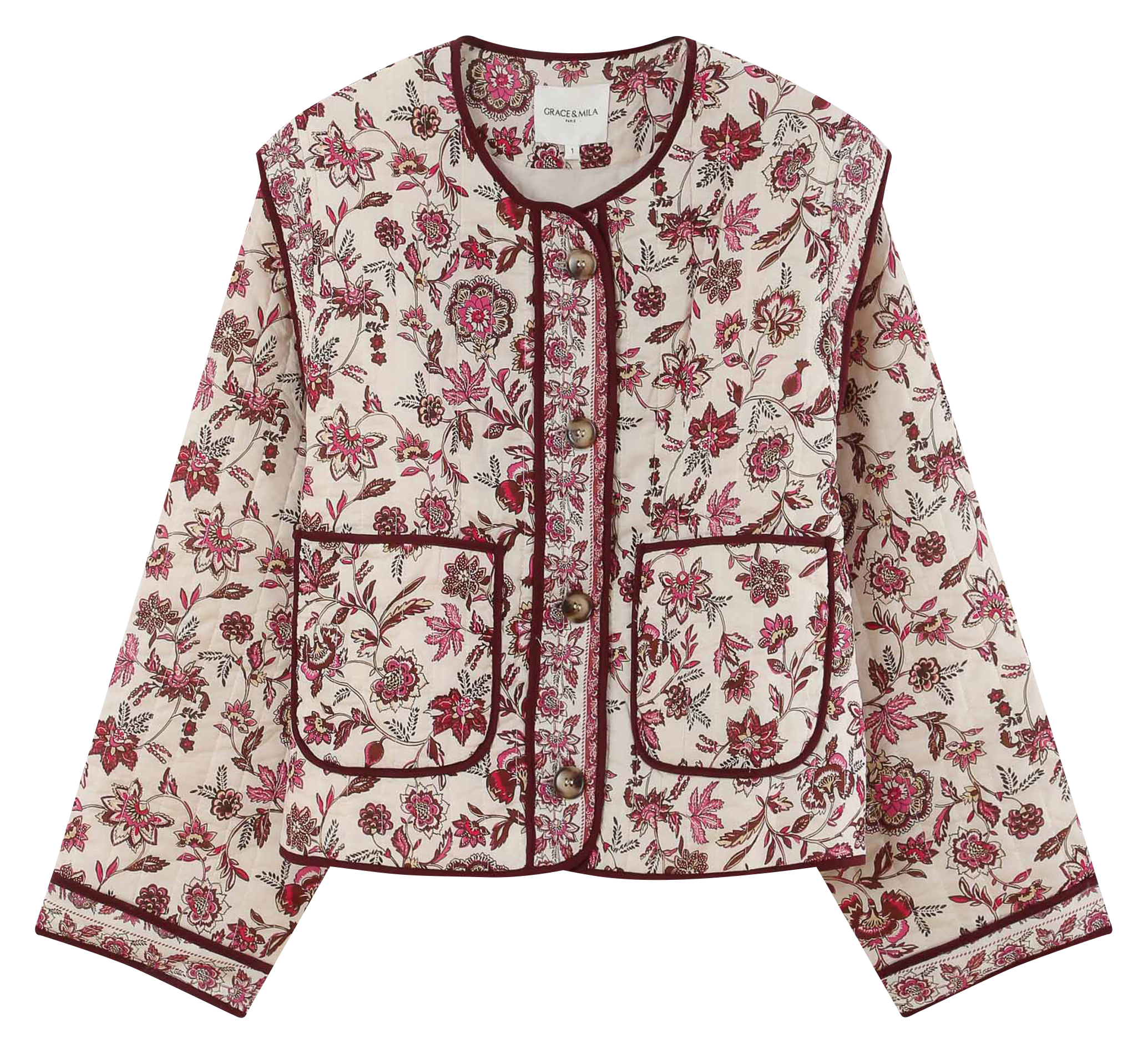Veste courte matelassée à motif GRACE ET MILA Rose