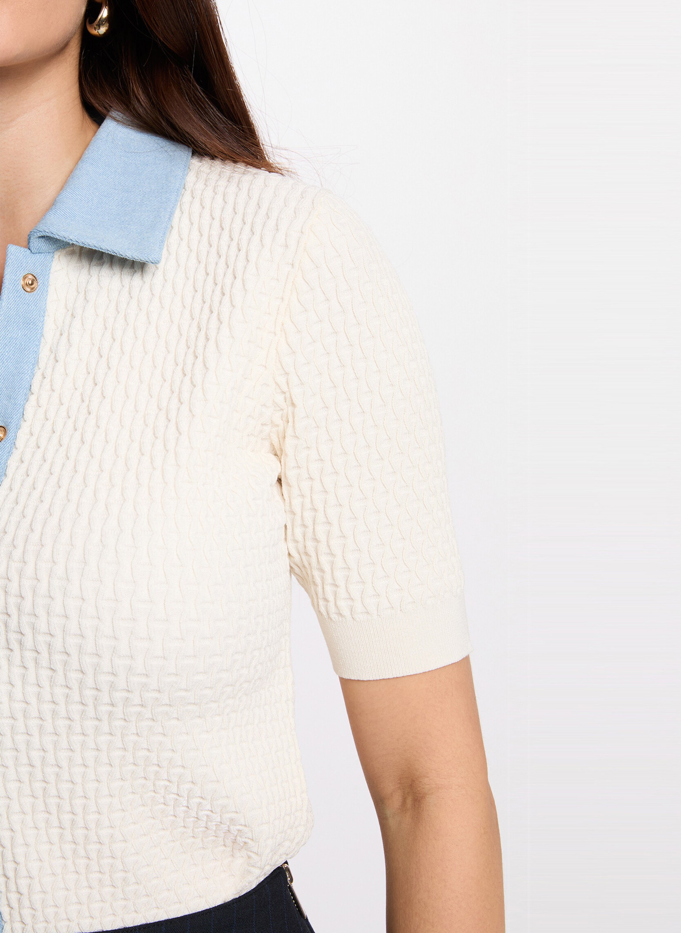 Gilet court ajusté à col revers MORGAN Beige