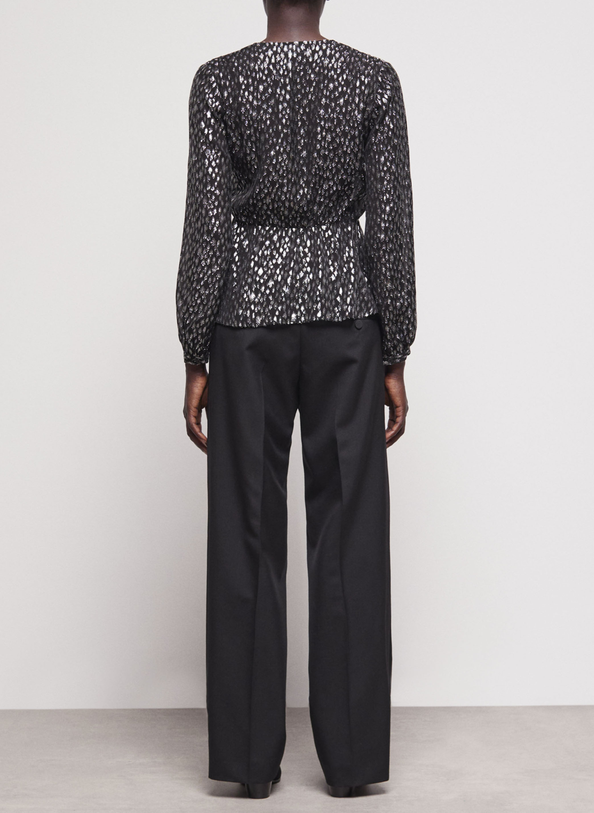 Leopard print V-neck top THE KOOPLES Grey