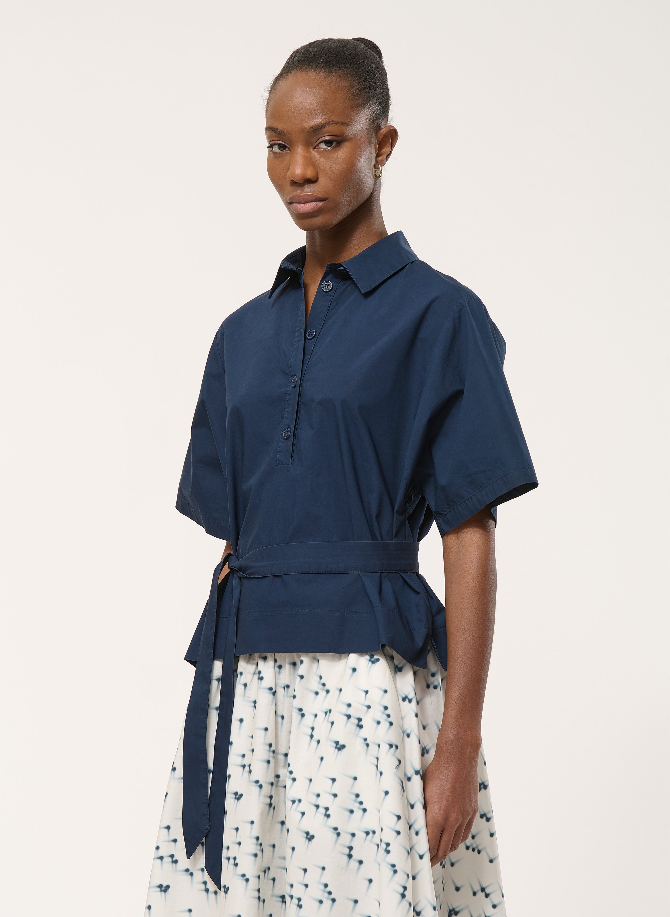 Chemise droite col classique en coton HUMILITY Bleu