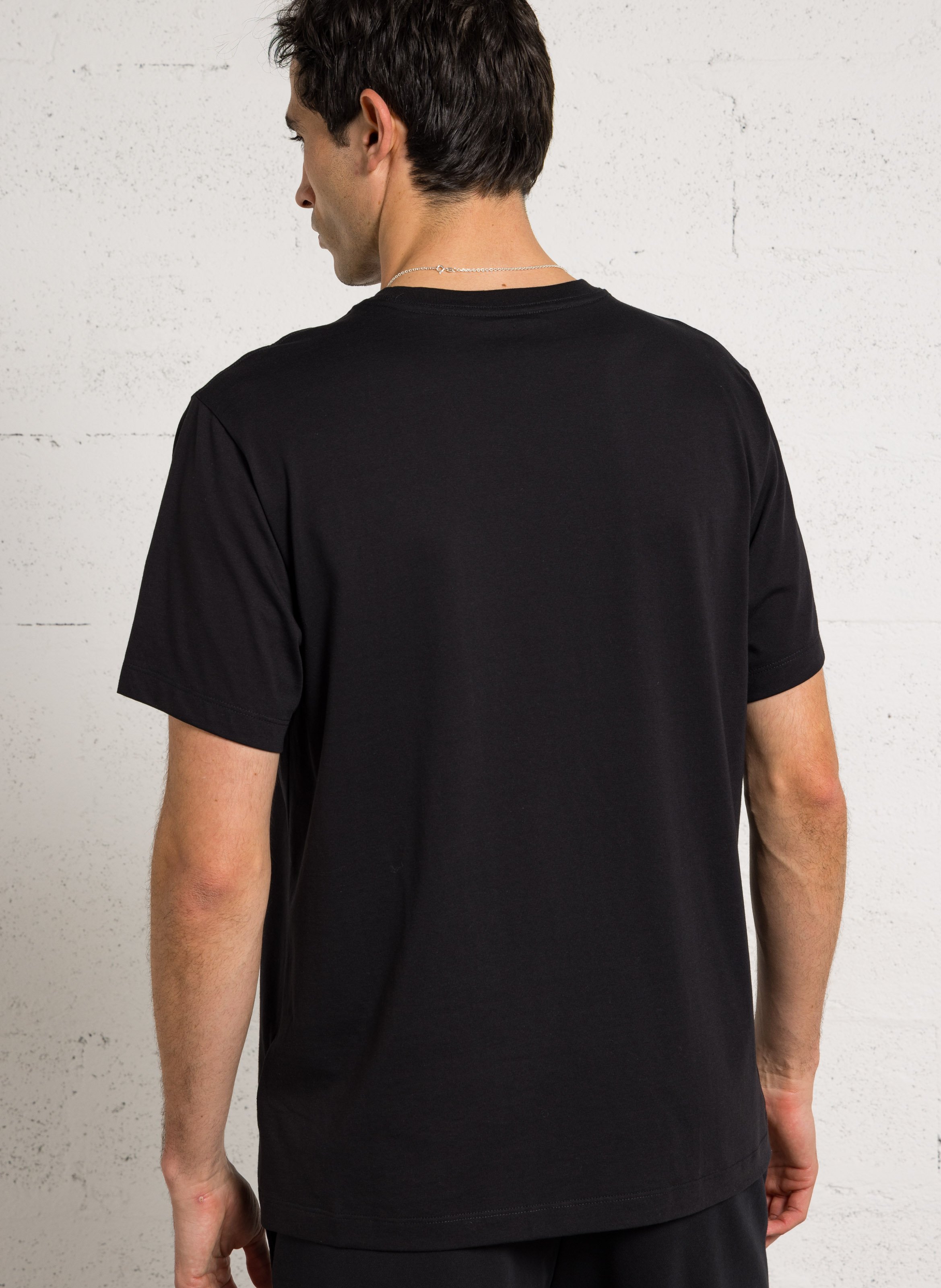 Staright embroidered round-neck cotton T-shirt THE NORTH FACE Black