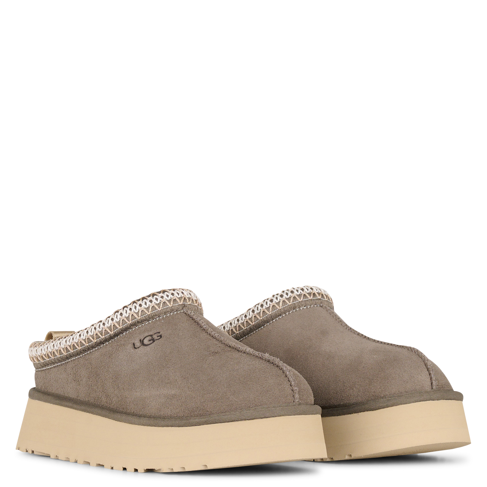 Deels leren klompen Groen