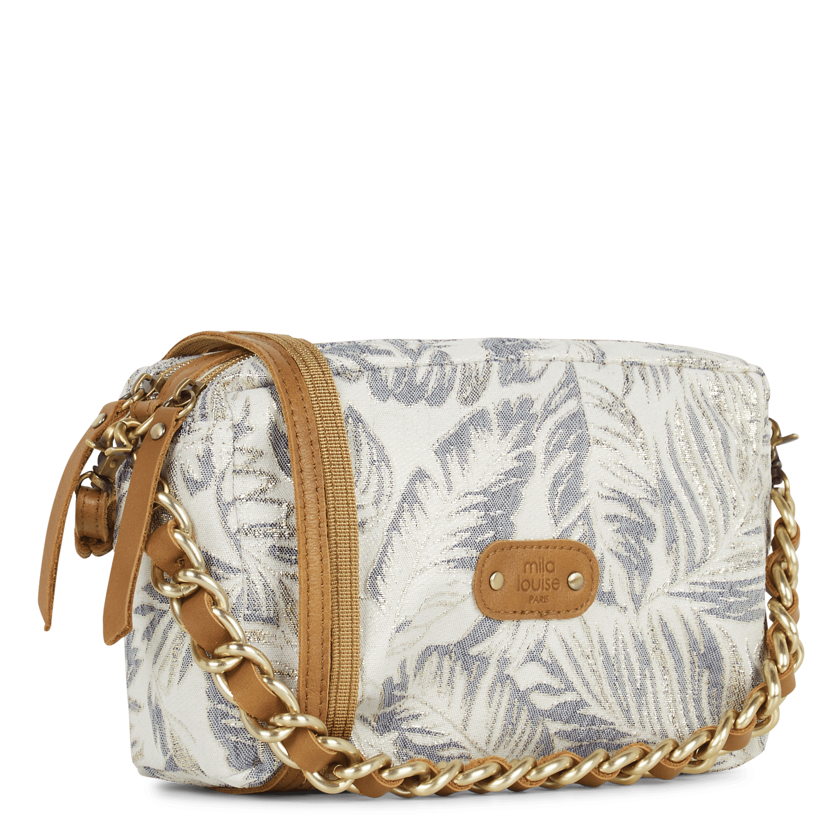 Jacquard shoulder bag MILA LOUISE Brown