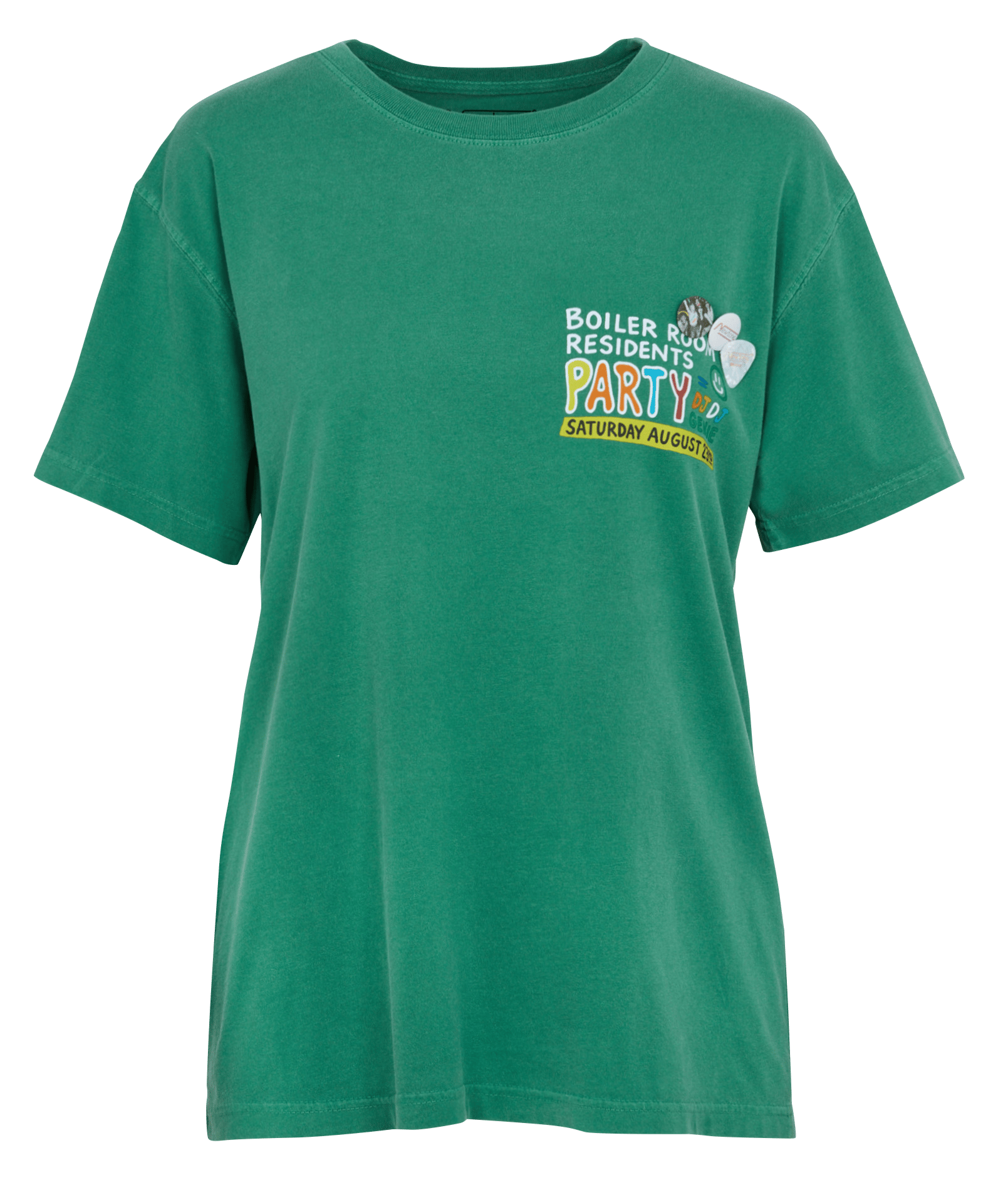 T-shirt dritta scollo tondo serigrafata in cotone NEWTONE Verde