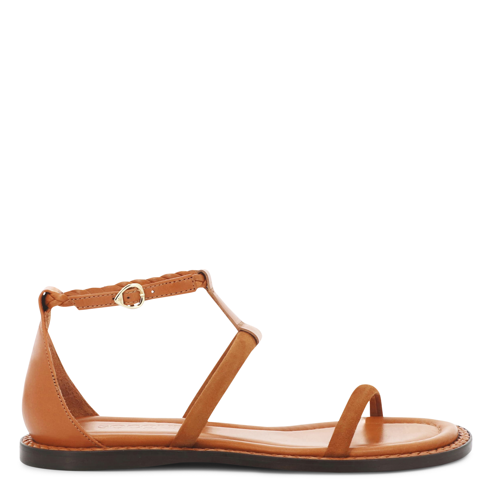 Sandales plates à brides en cuir SOCQUE PARIS