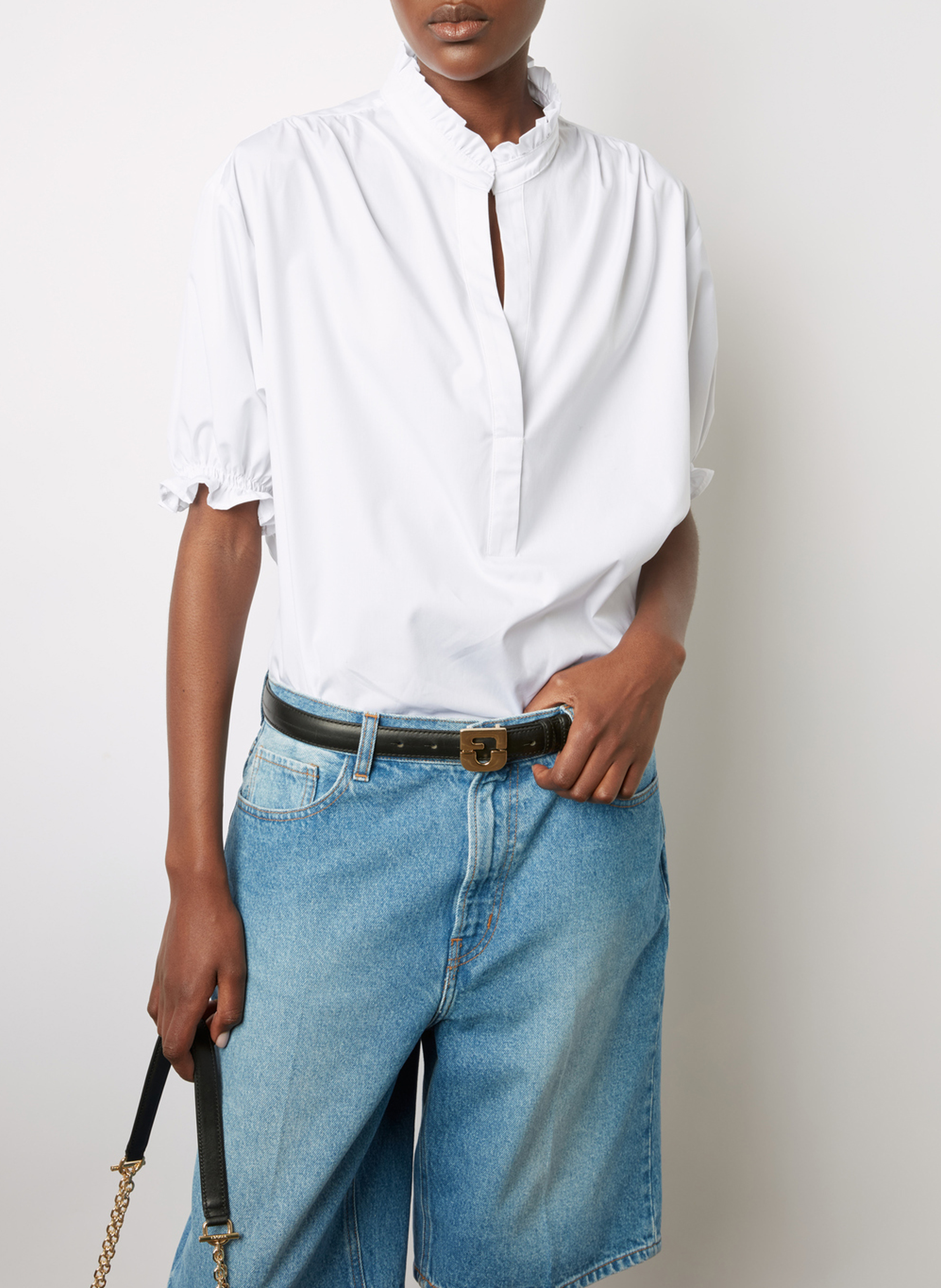 Chemisier col victorien en coton GERARD DAREL Blanc