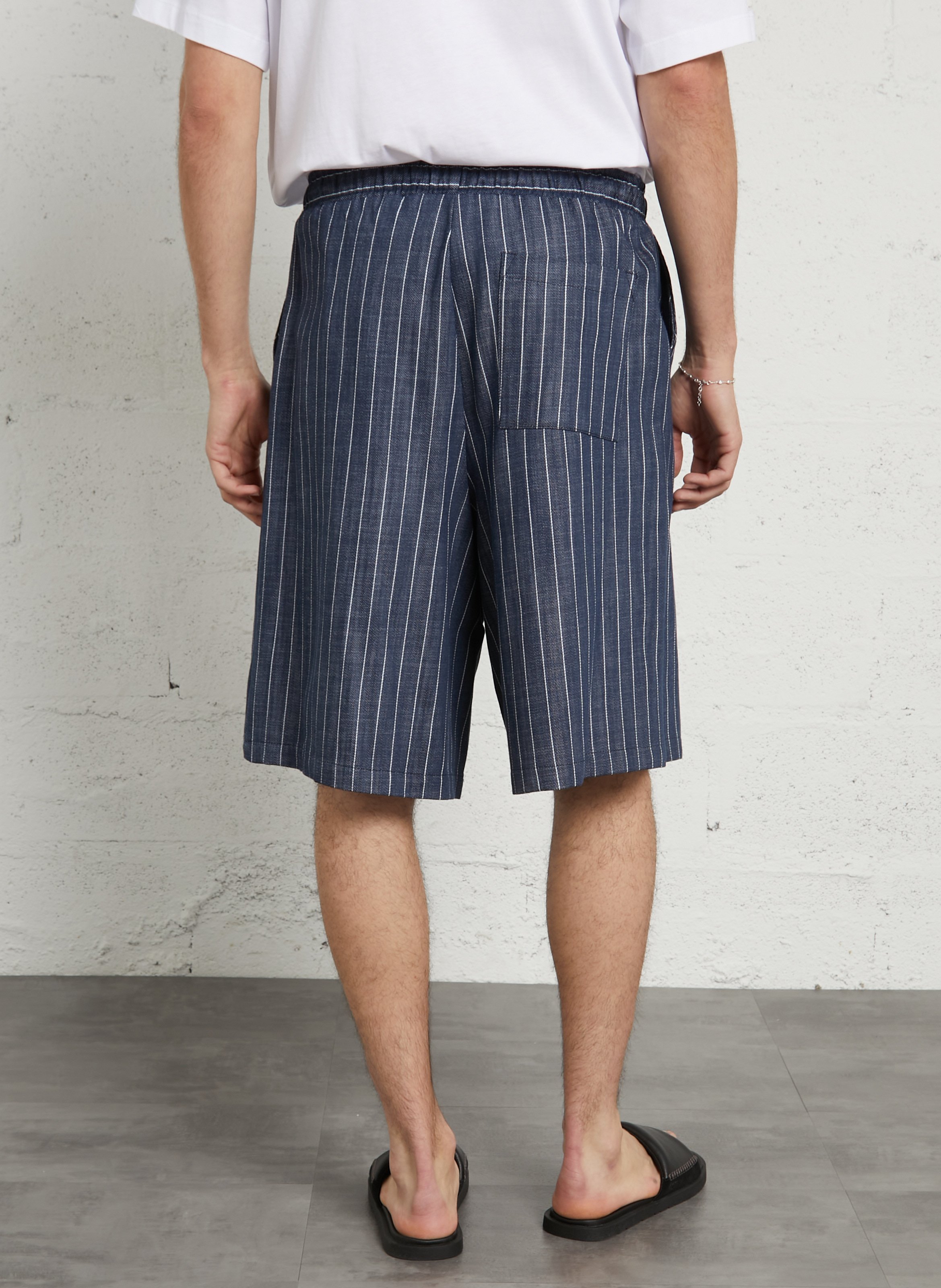 Striped denim shorts IMPERIAL White