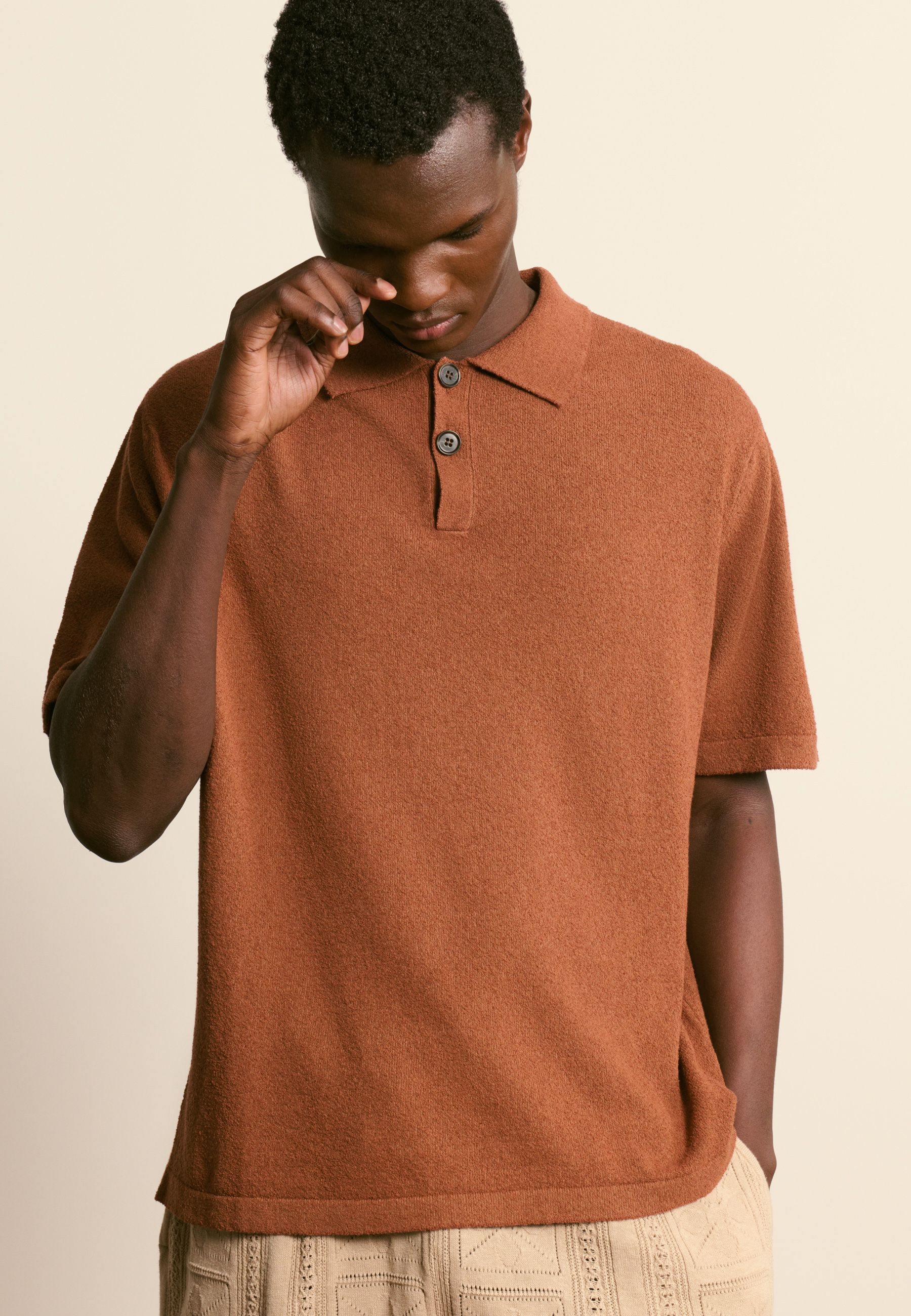 Polo en coton bouclette MAISON MONTAGUT