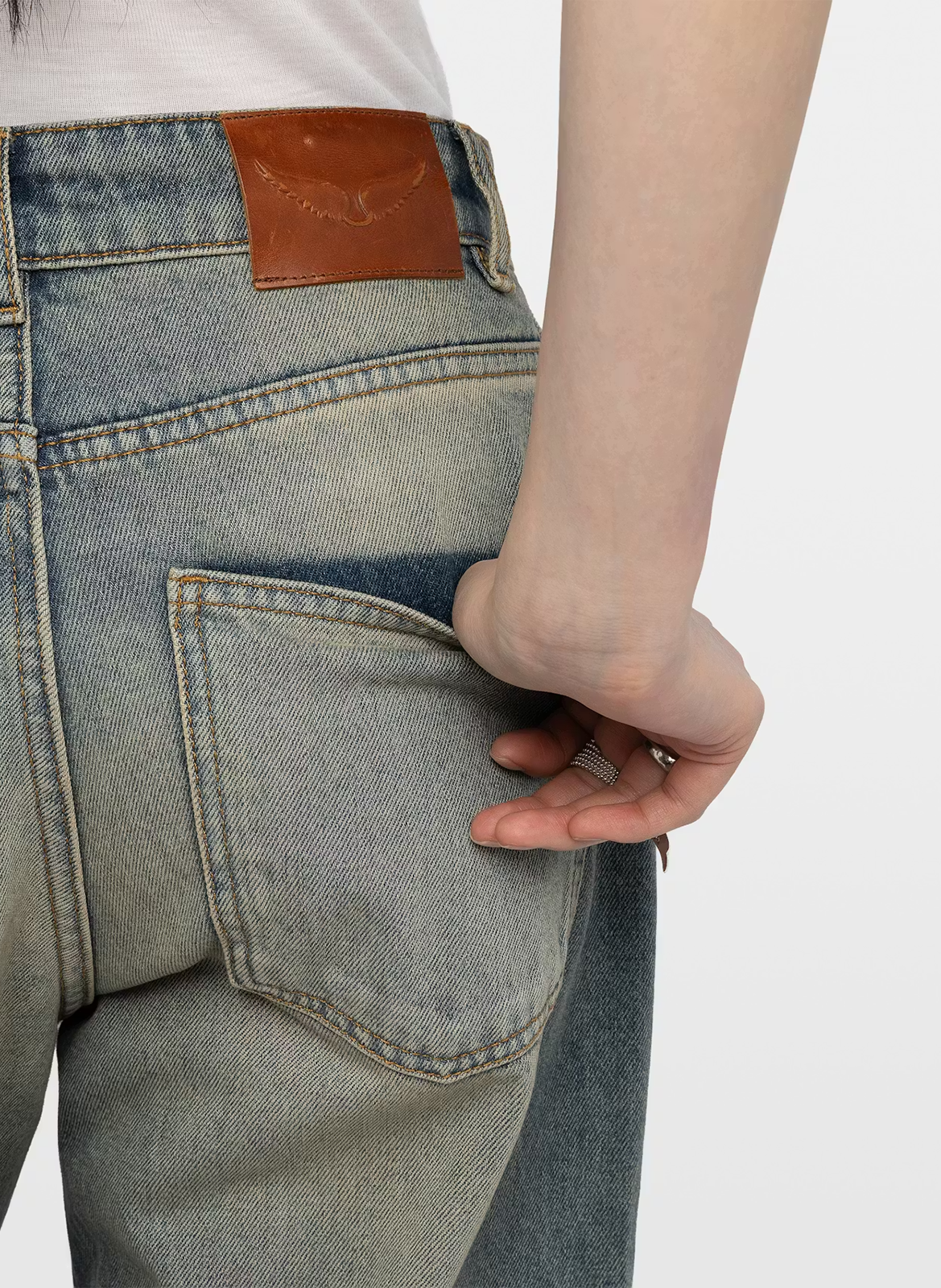 Jean évasé uni en coton ZADIG&VOLTAIRE Bleu