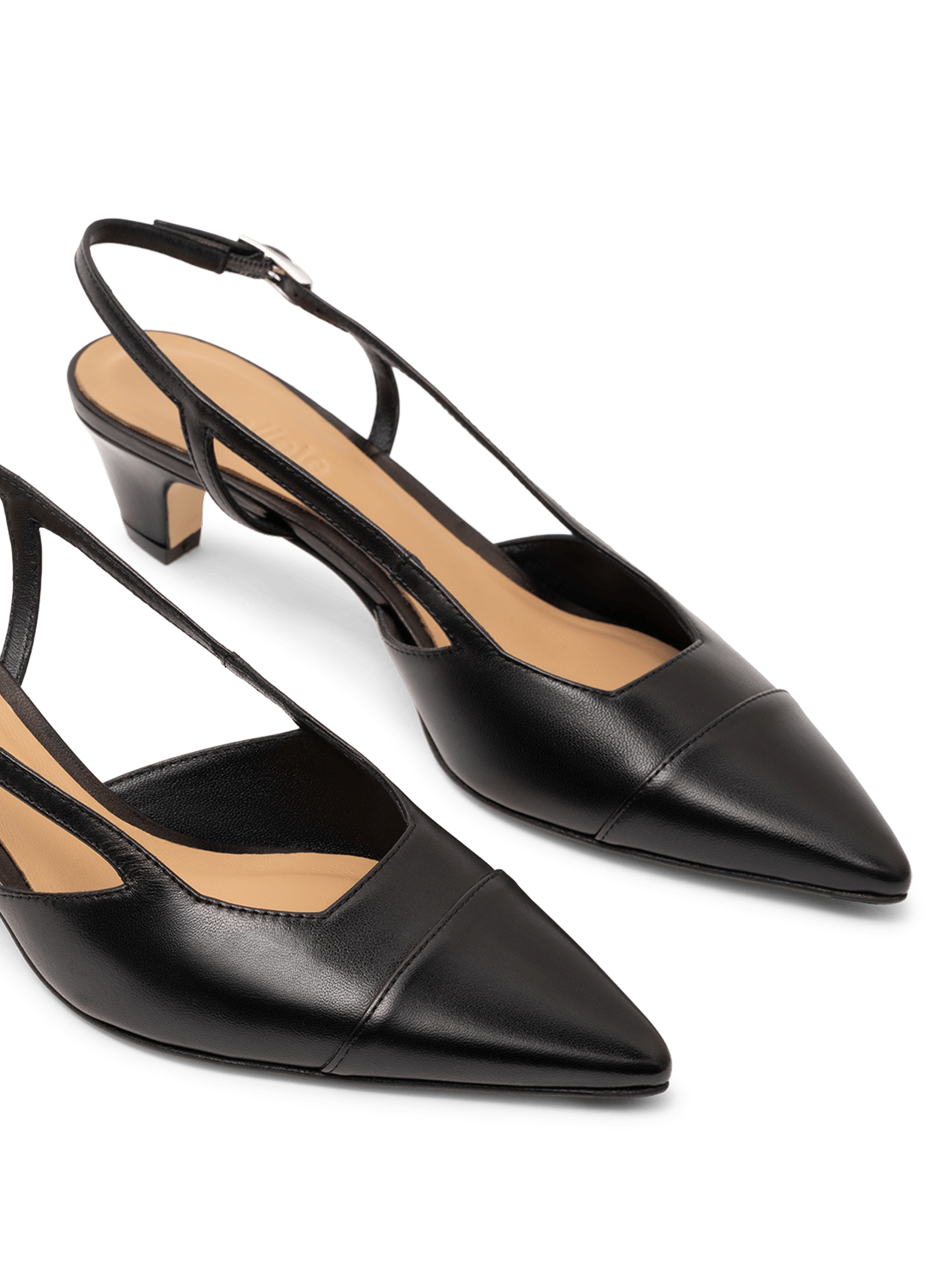 Slingback en cuir nappa noir PARALLELE PARIS Noir