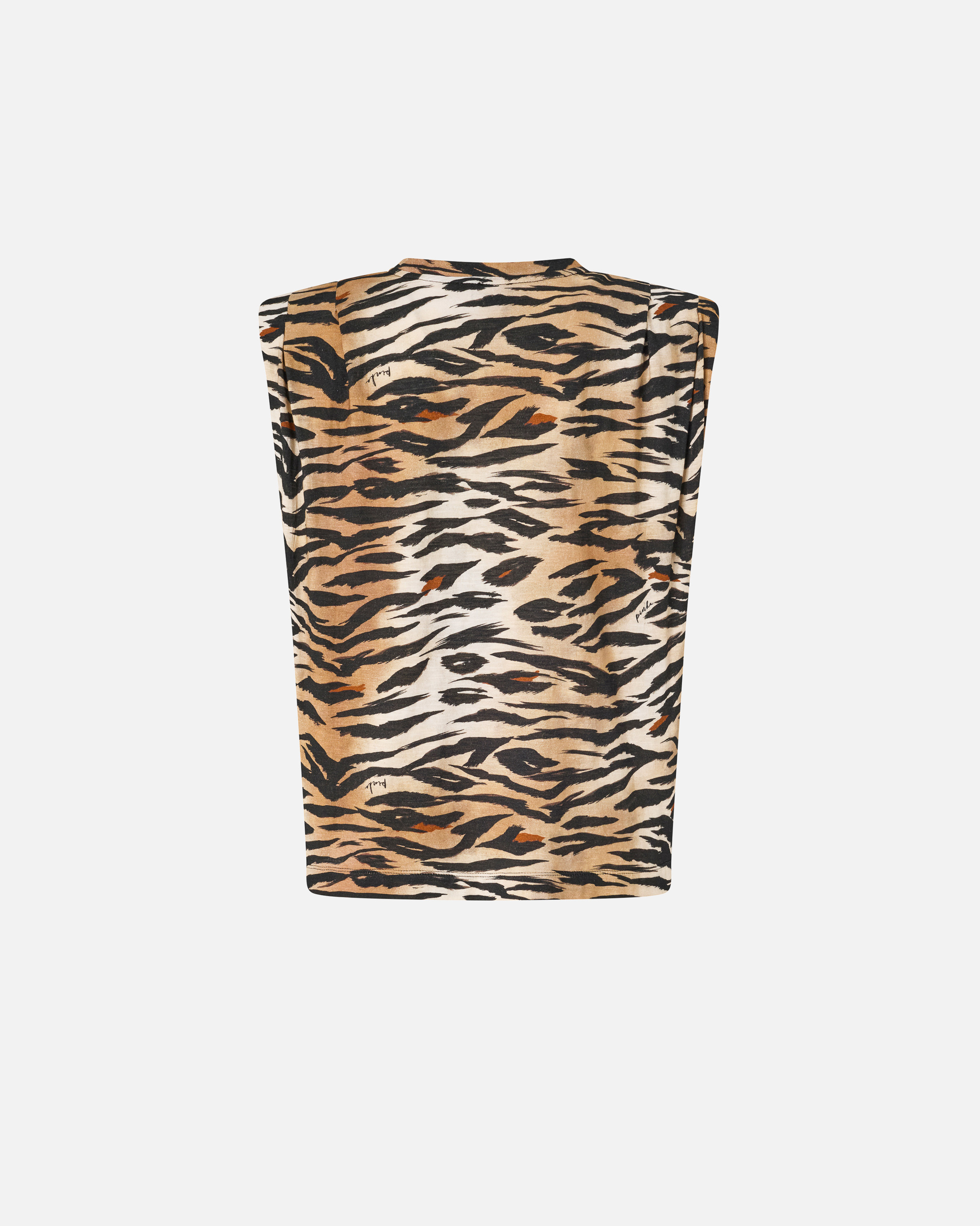 Sleeveless t-shirt with tiger print PINKO Multicolored