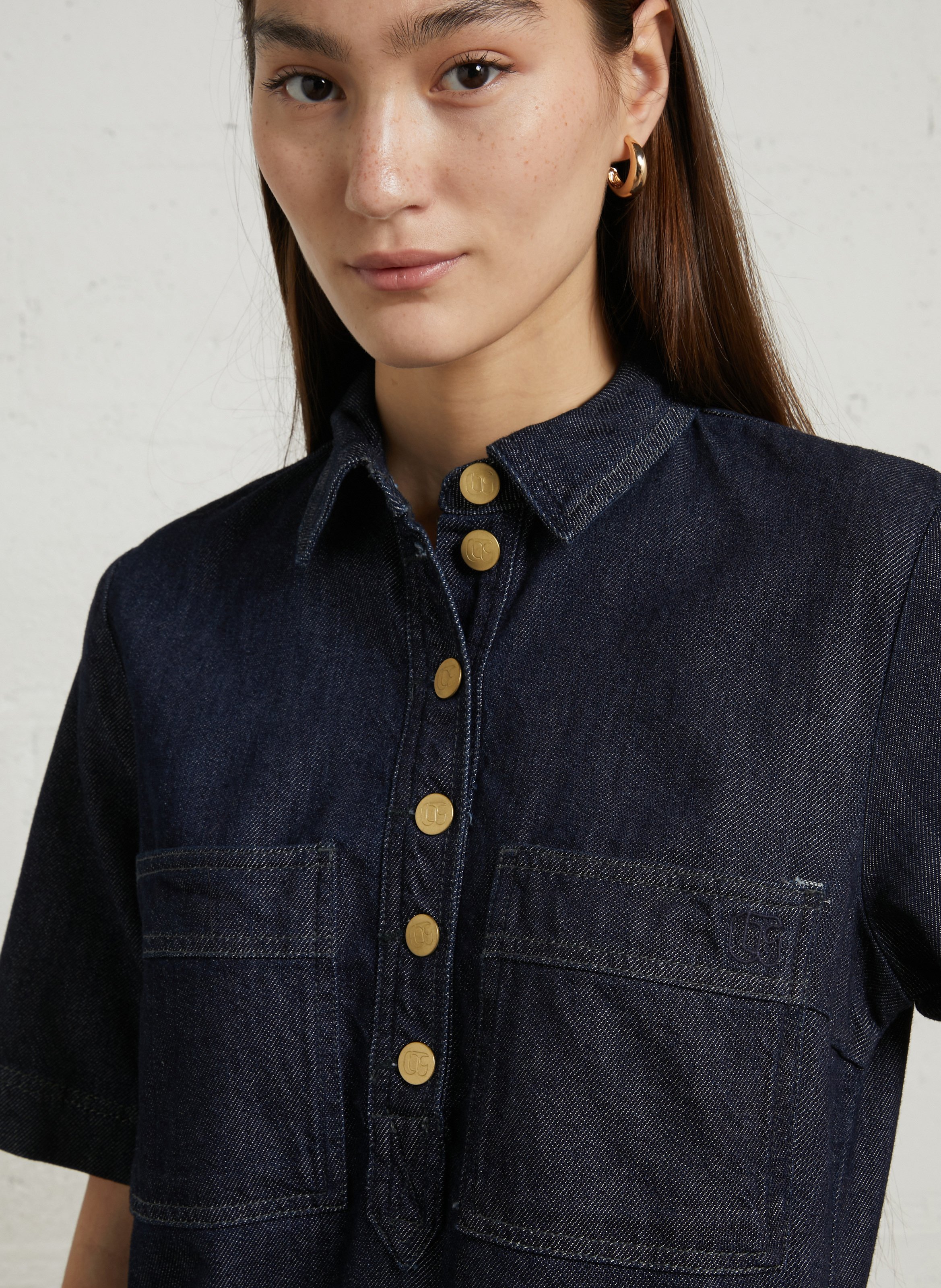 Denim midi dress LE TEMPS DES CERISES Blue