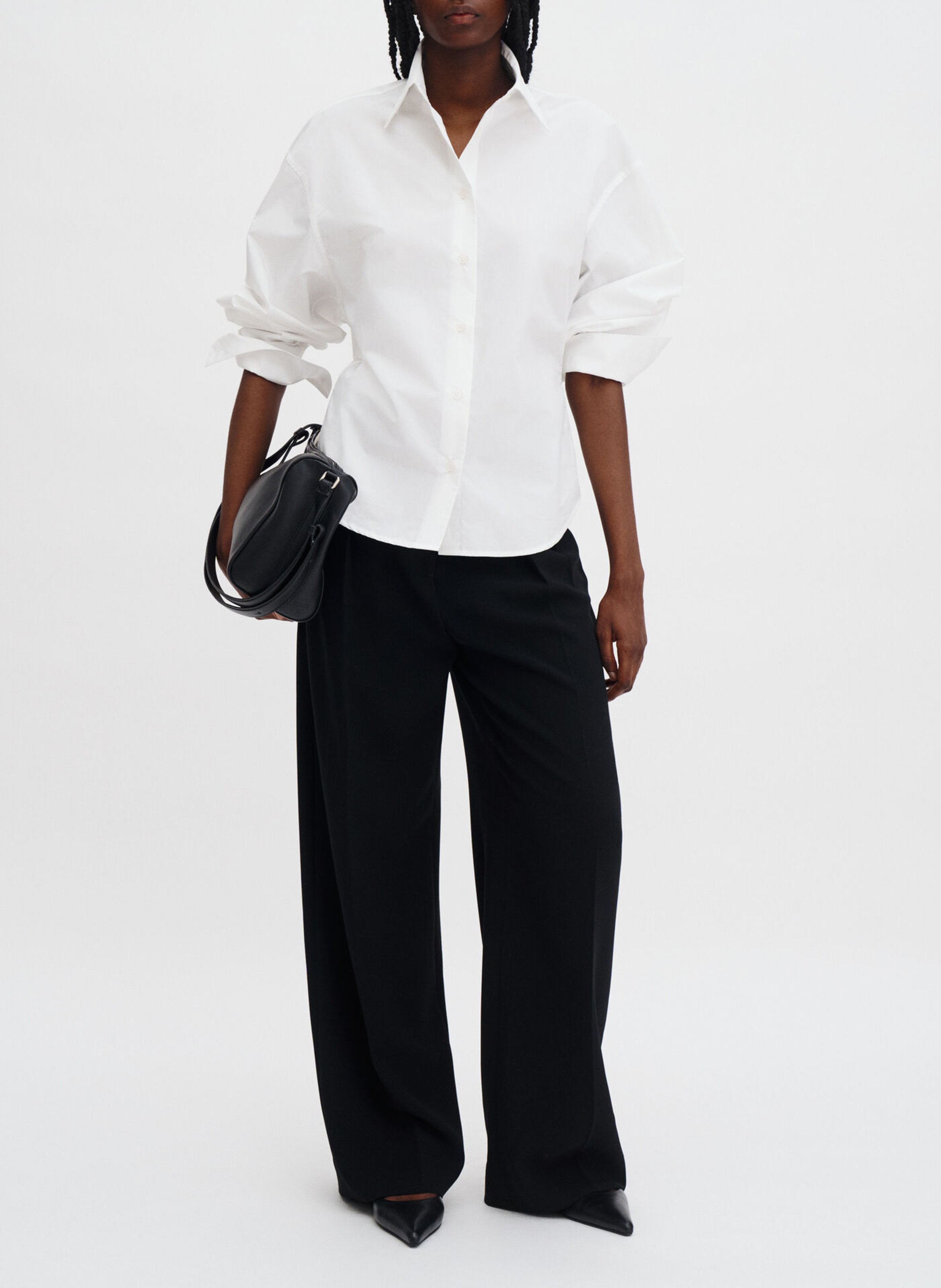 Getailleerde effen knoopblouse FILIPPA K Wit