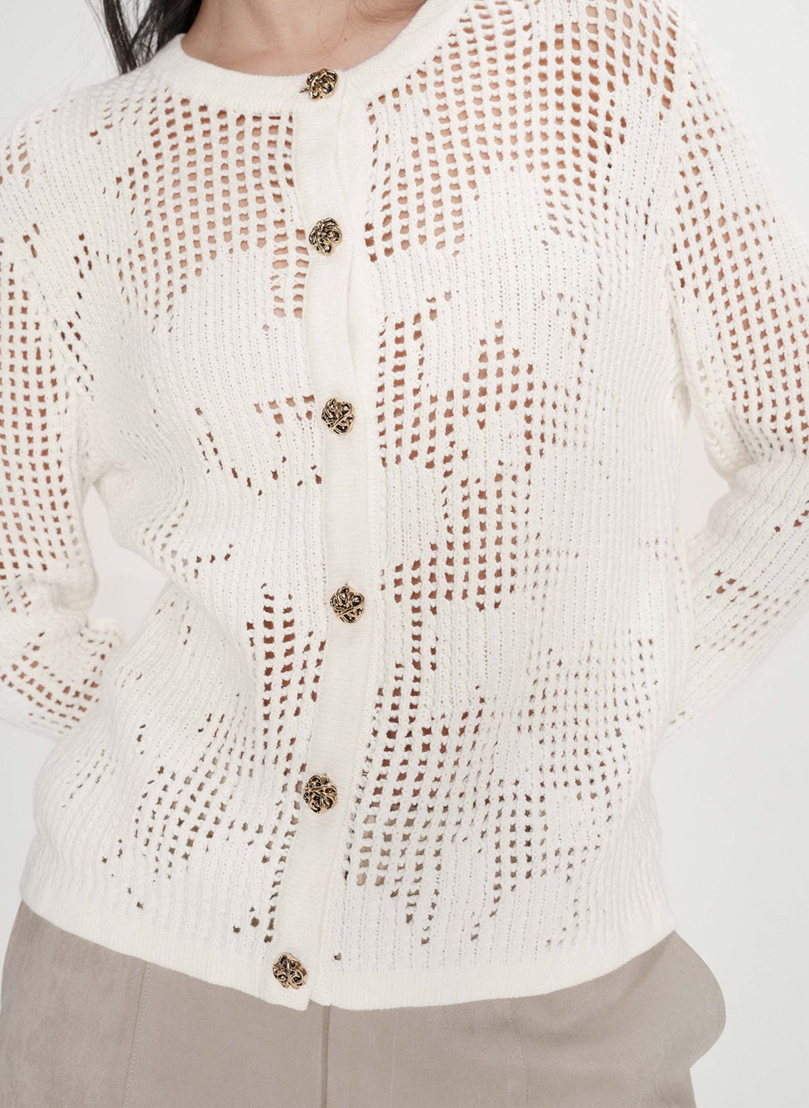 Gilet col rond  GRACE ET MILA Blanc