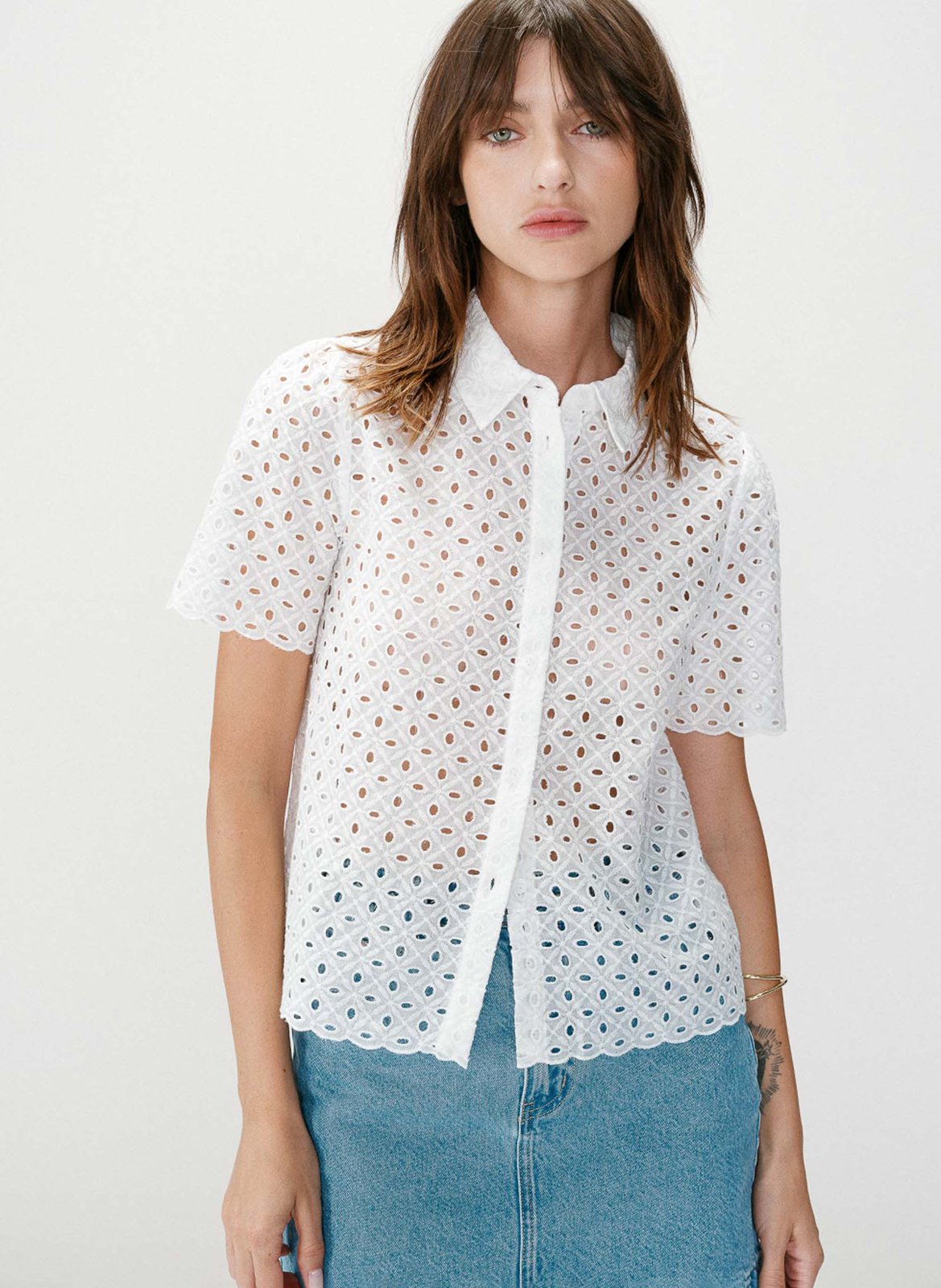 Baumwoll-Bluse GRACE ET MILA Weiss