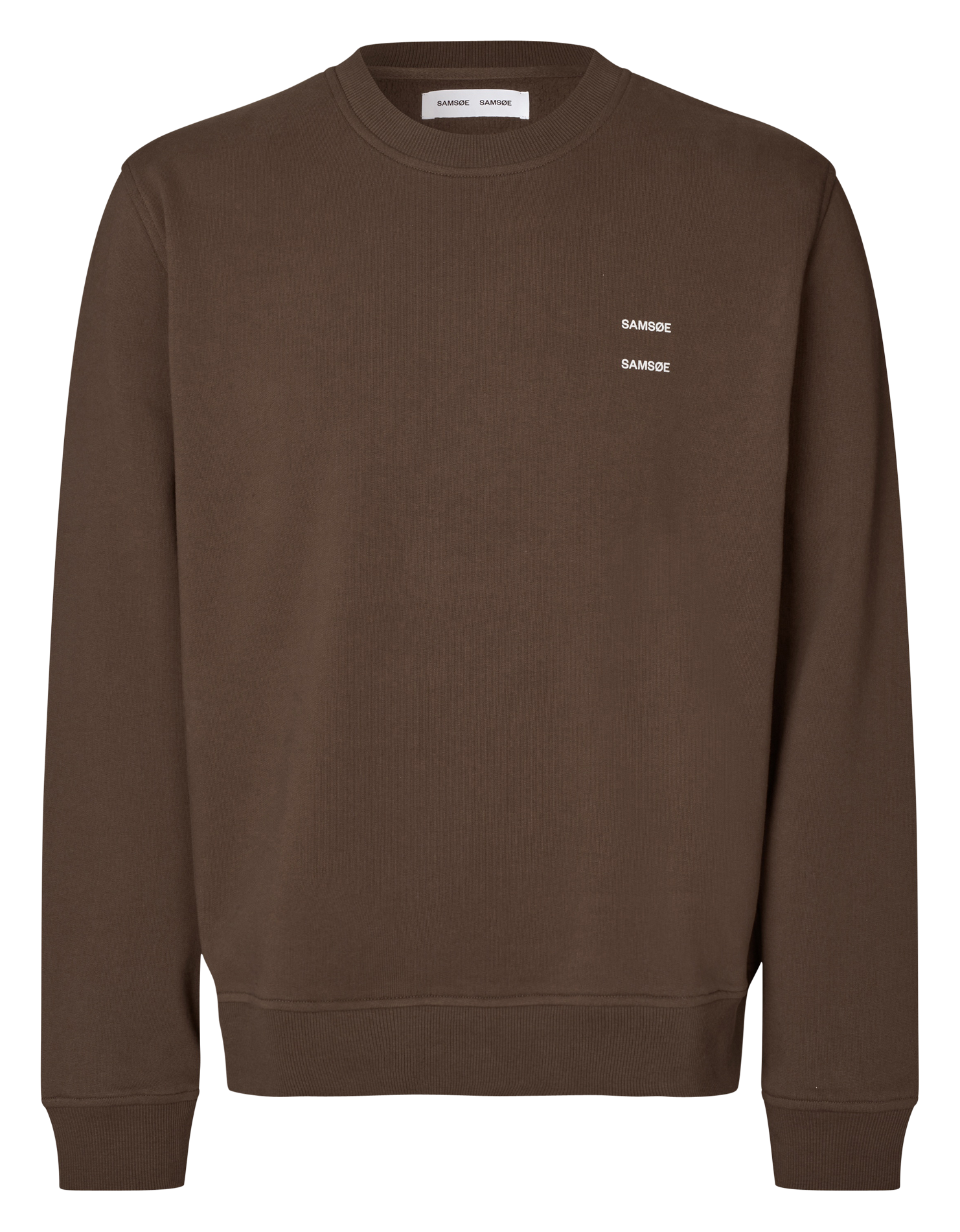 Sweat col rond regular-fit en coton bio SAMSOE SAMSOE Marron