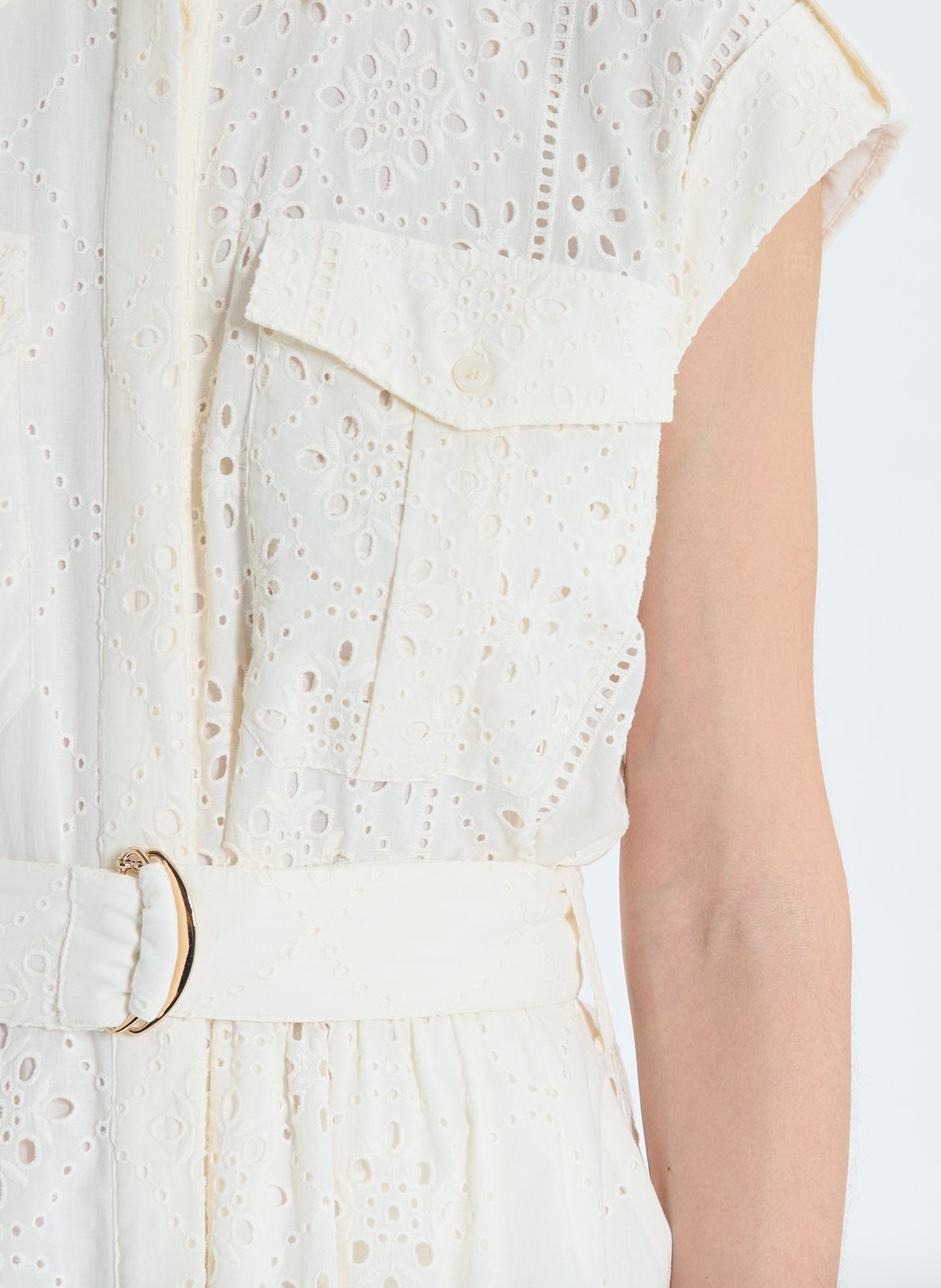 Robe midi brodée ZAPA Blanc