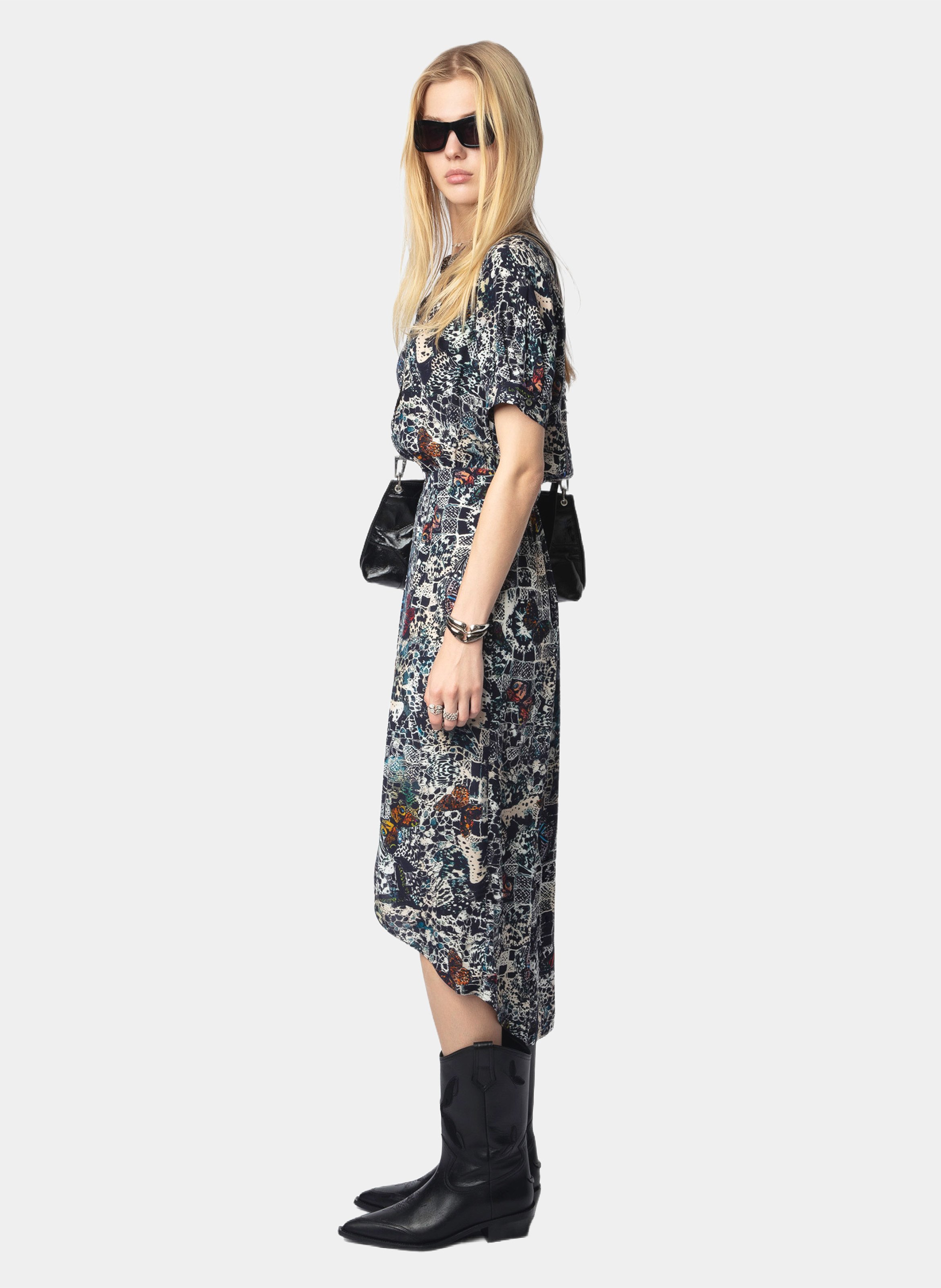 Short-sleeved printed midi dress ZADIG&VOLTAIRE Blue