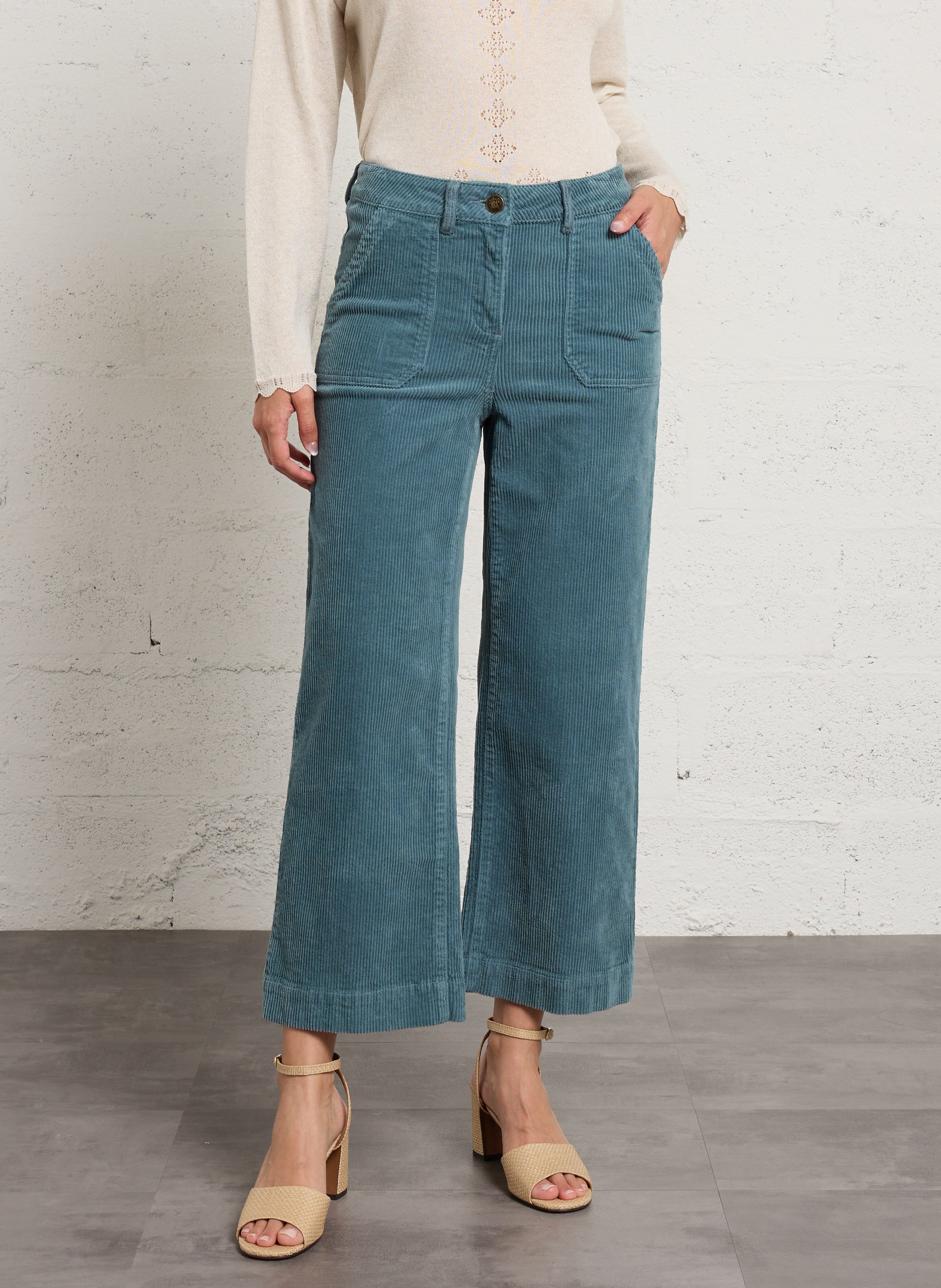 Pantalon droit en coton mélangé MAISON 123 Bleu