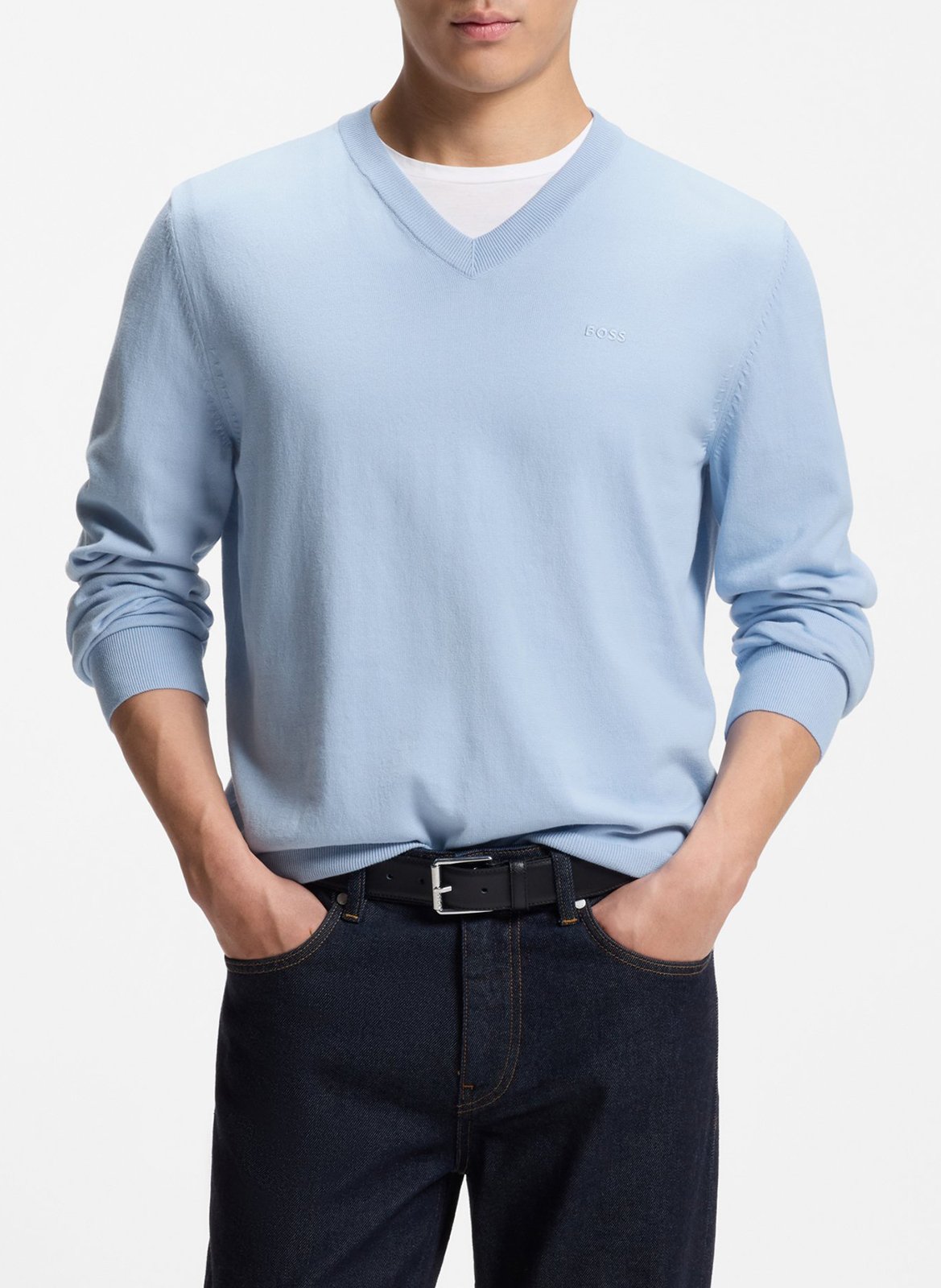Cotton sweater BOSS Blue