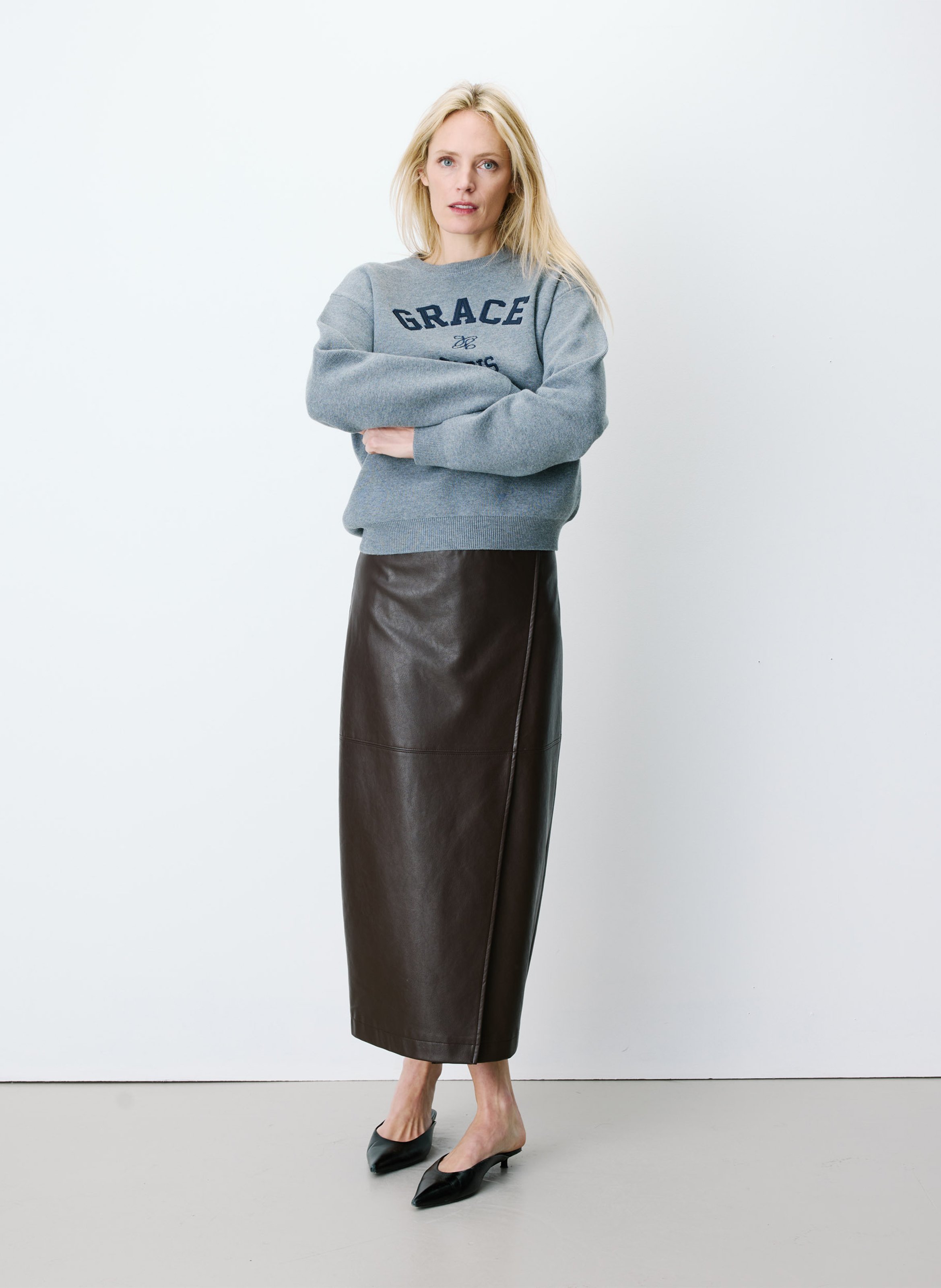 Pull ample col rond | Argent GRACE ET MILA Femme