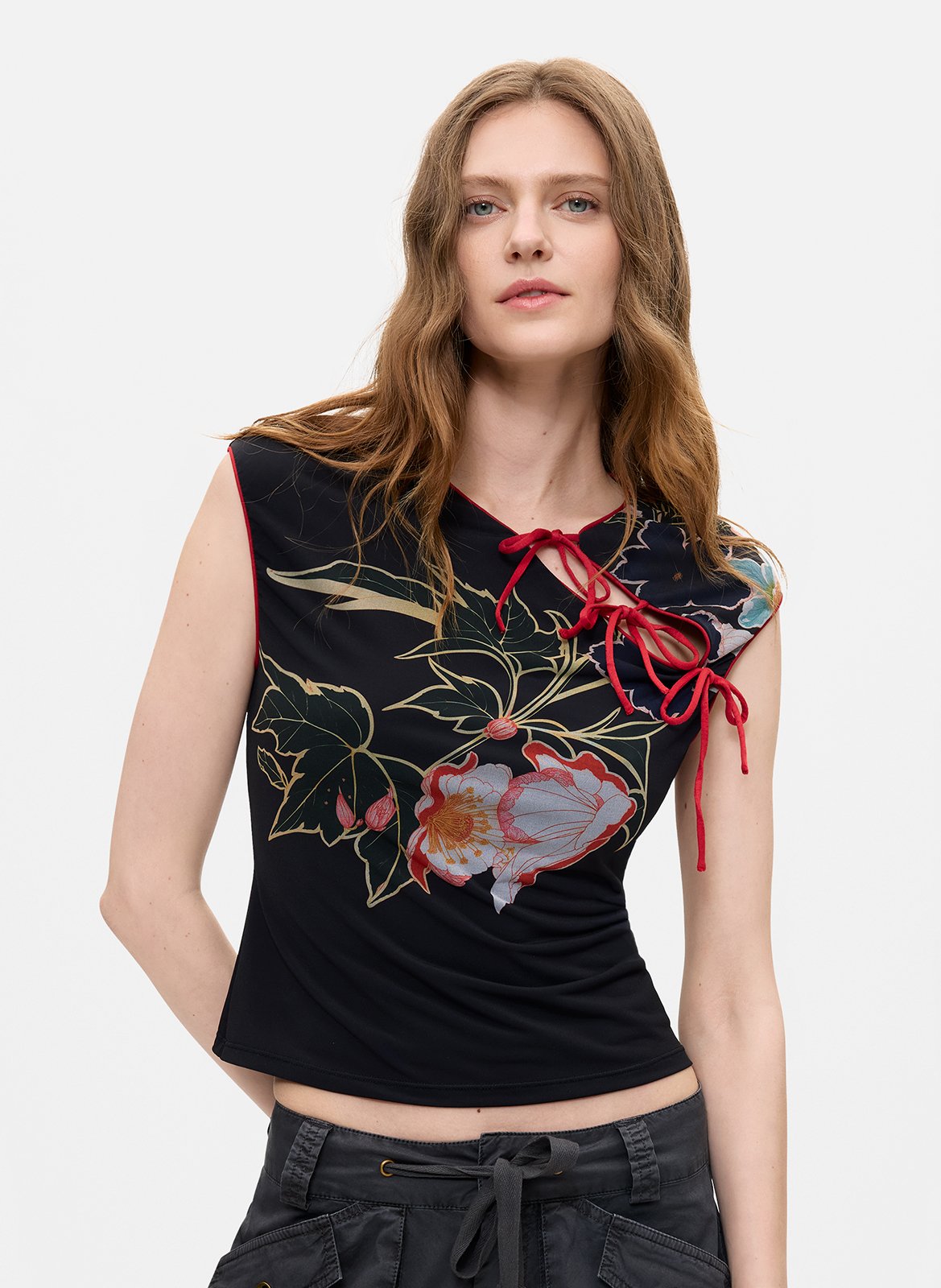 Top col rond DESIGUAL Noir