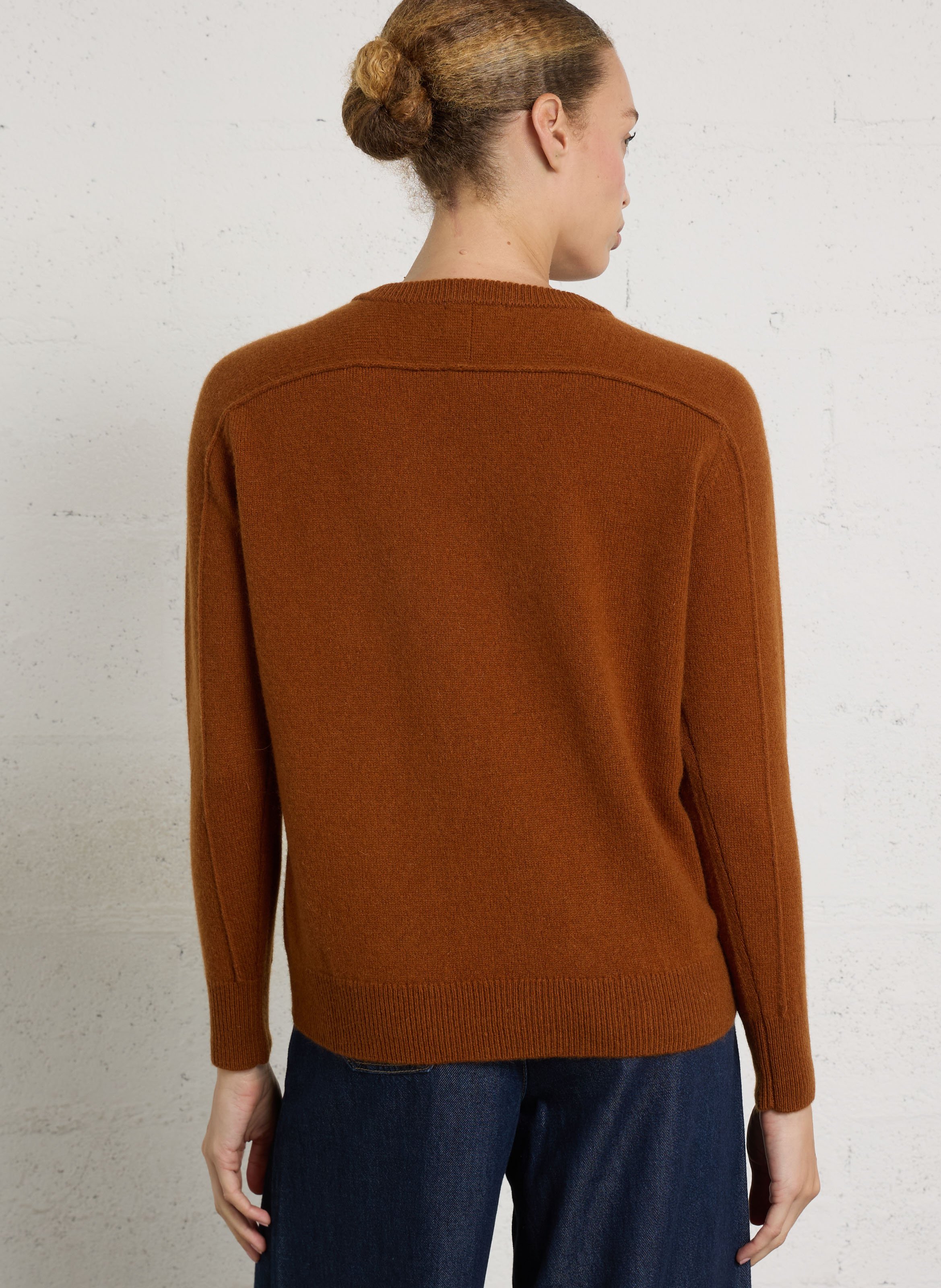 Pull droit à col rond en laine MAISON 123 Beige