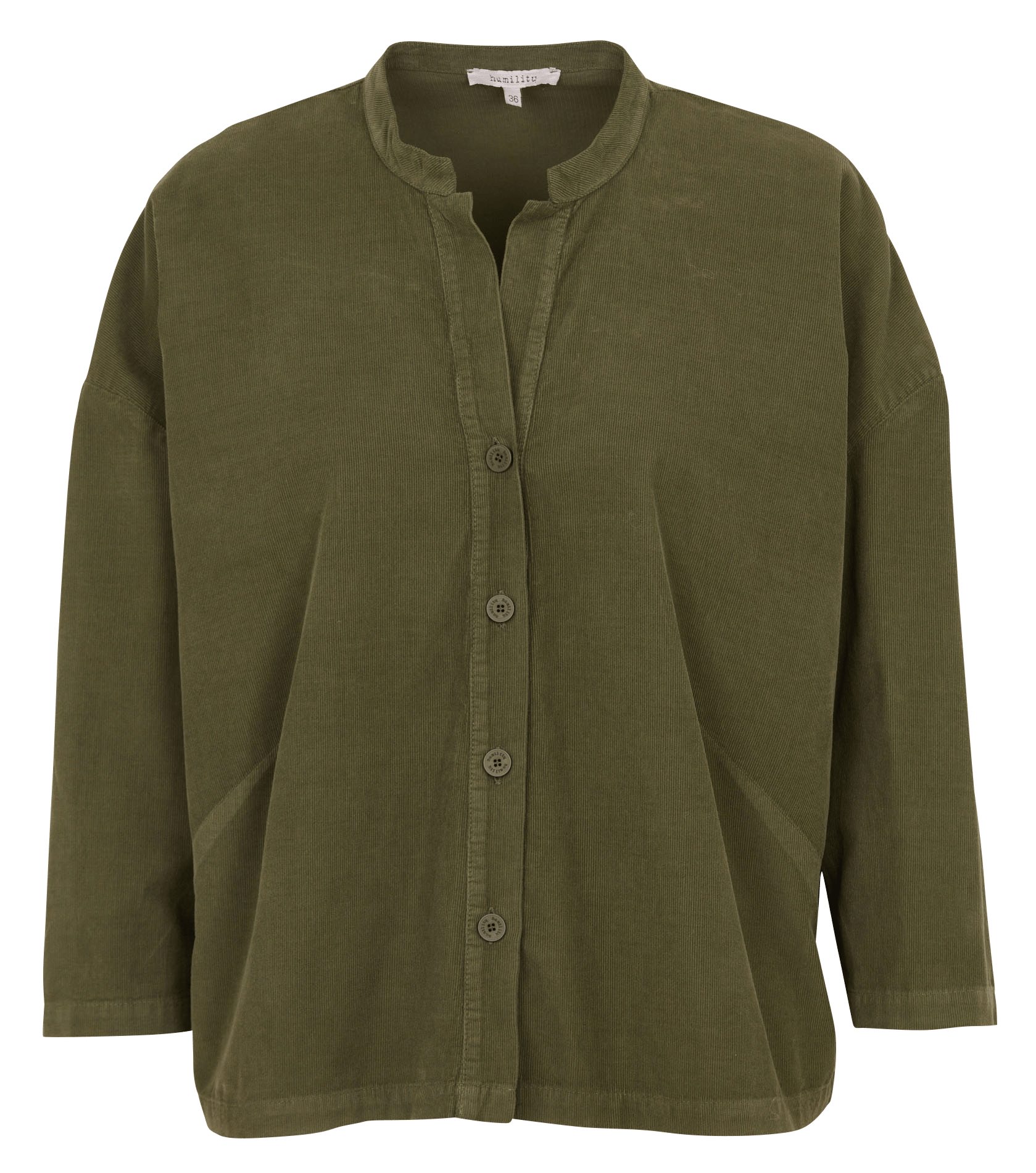 Cotton shirt with open collar HUMILITY Green